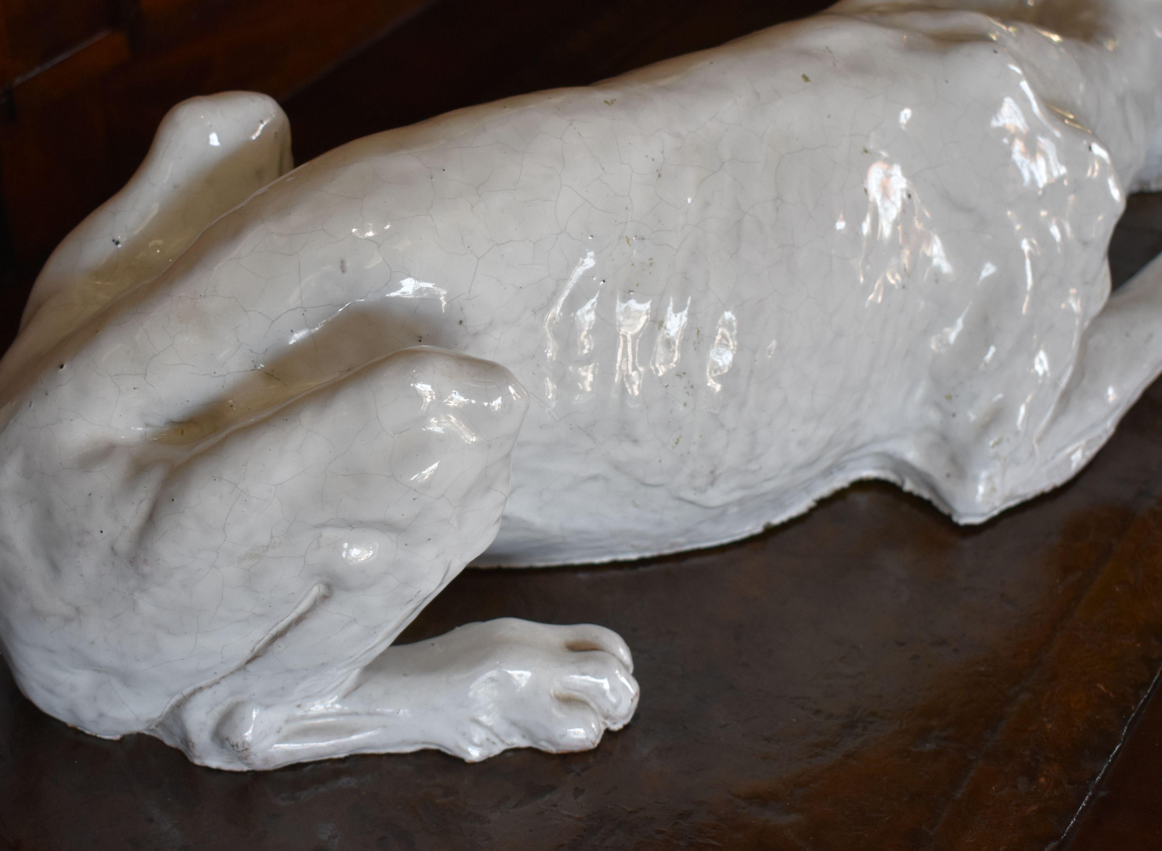 Mid-Century Italian Ceramic Dog Sculpture 3
