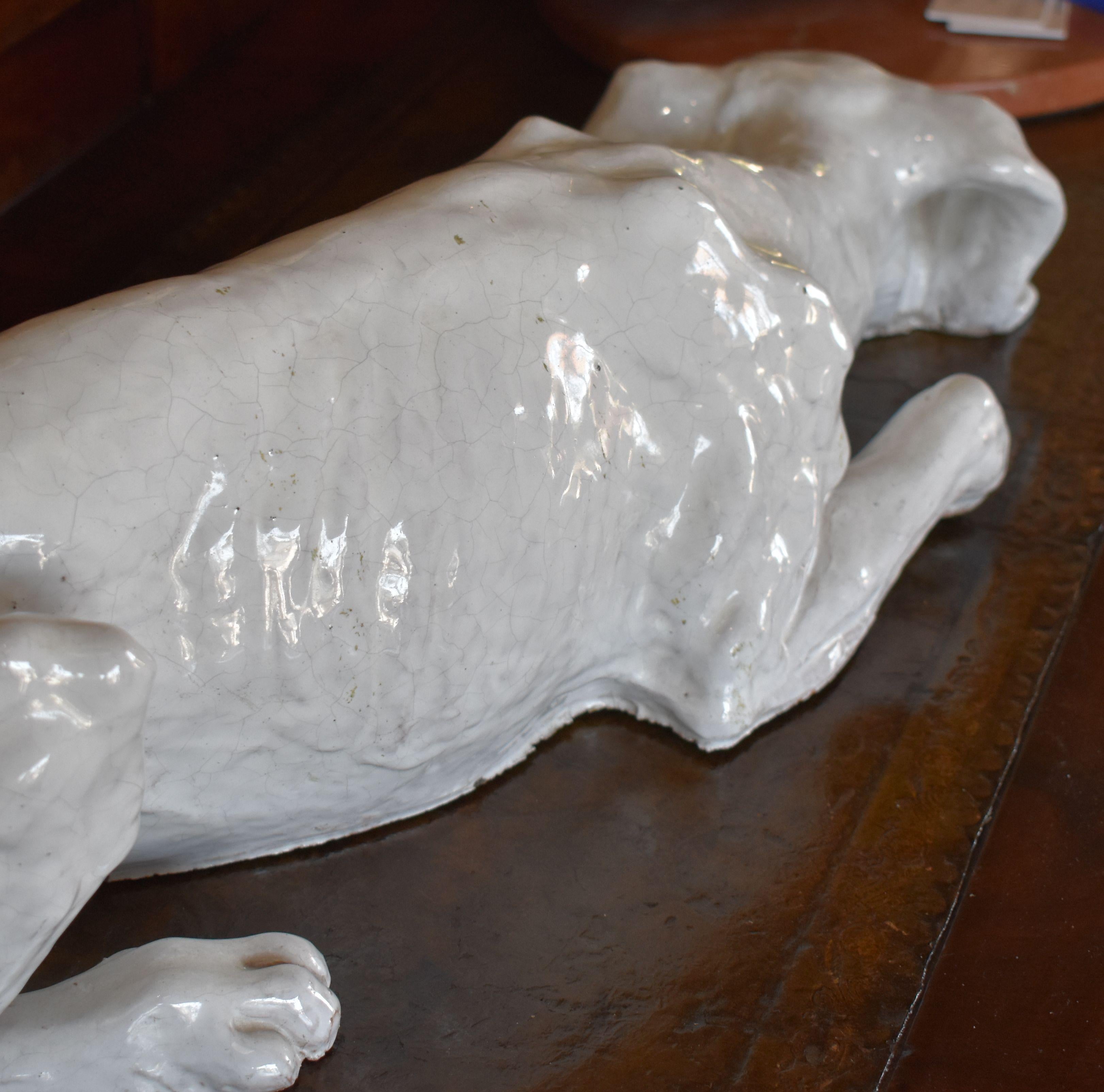 Mid-Century Italian Ceramic Dog Sculpture 4