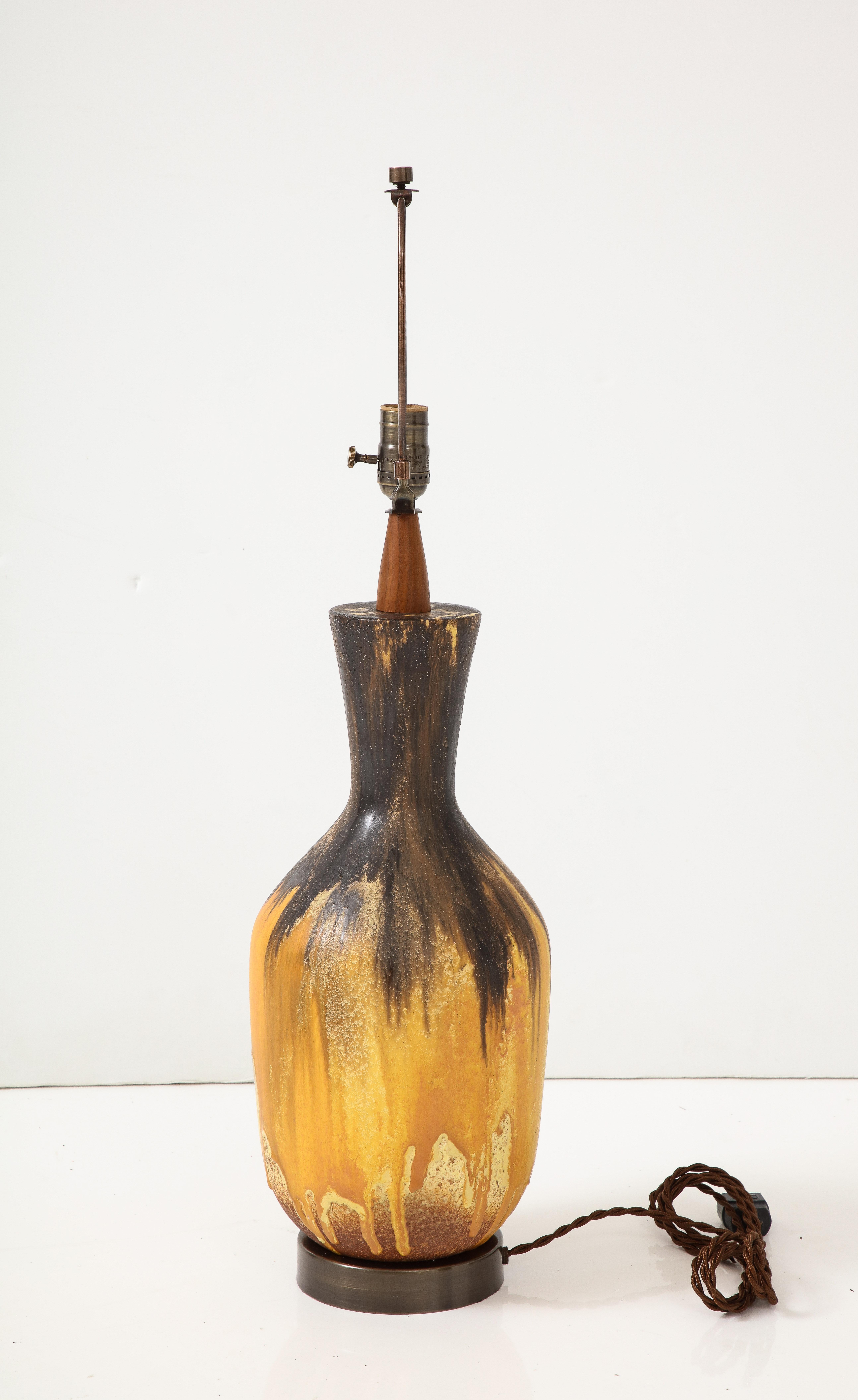 Mid-Century Modern Mid Century, Italian Ceramic Lamp, Fantoni Style For Sale