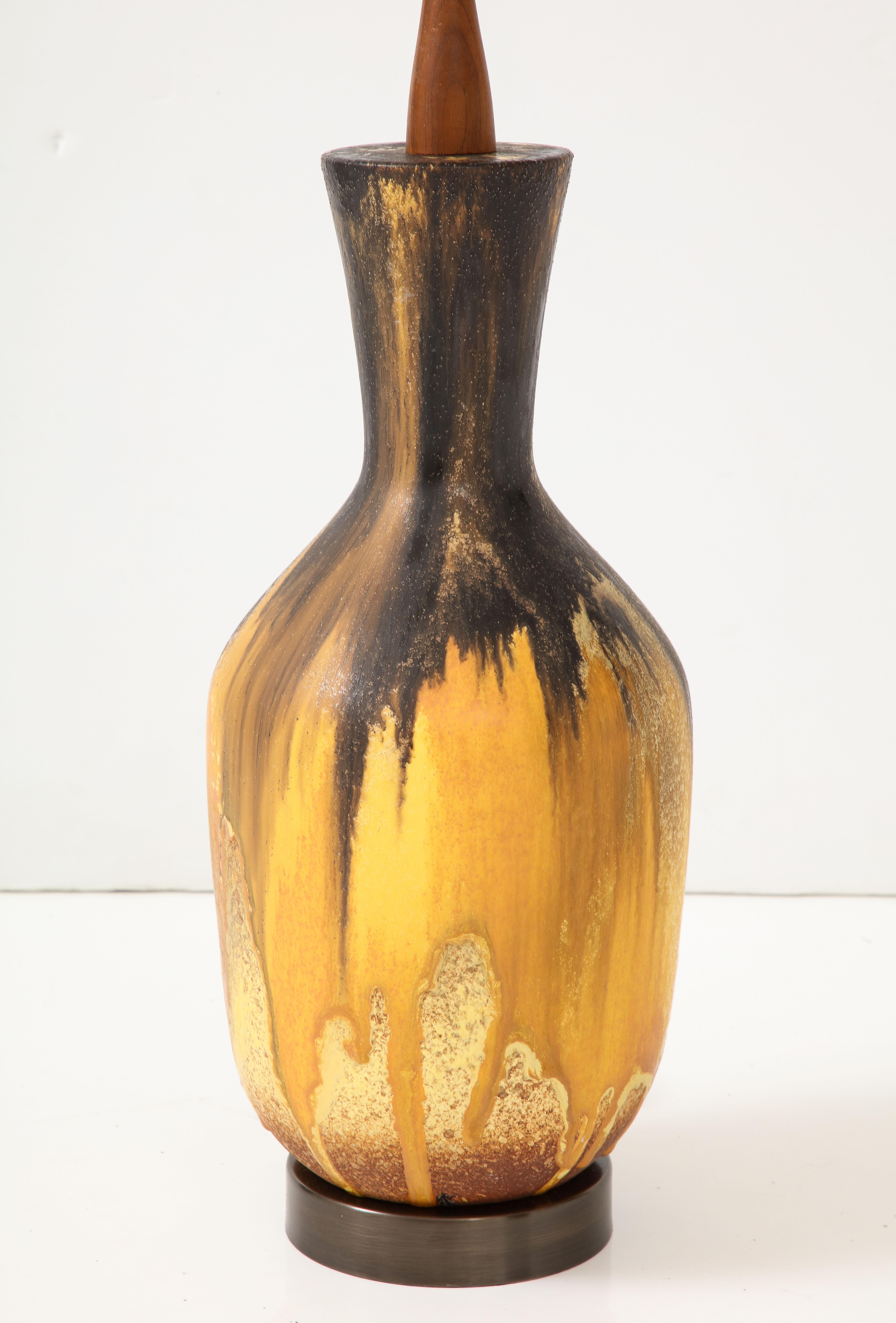 20th Century Mid Century, Italian Ceramic Lamp, Fantoni Style For Sale