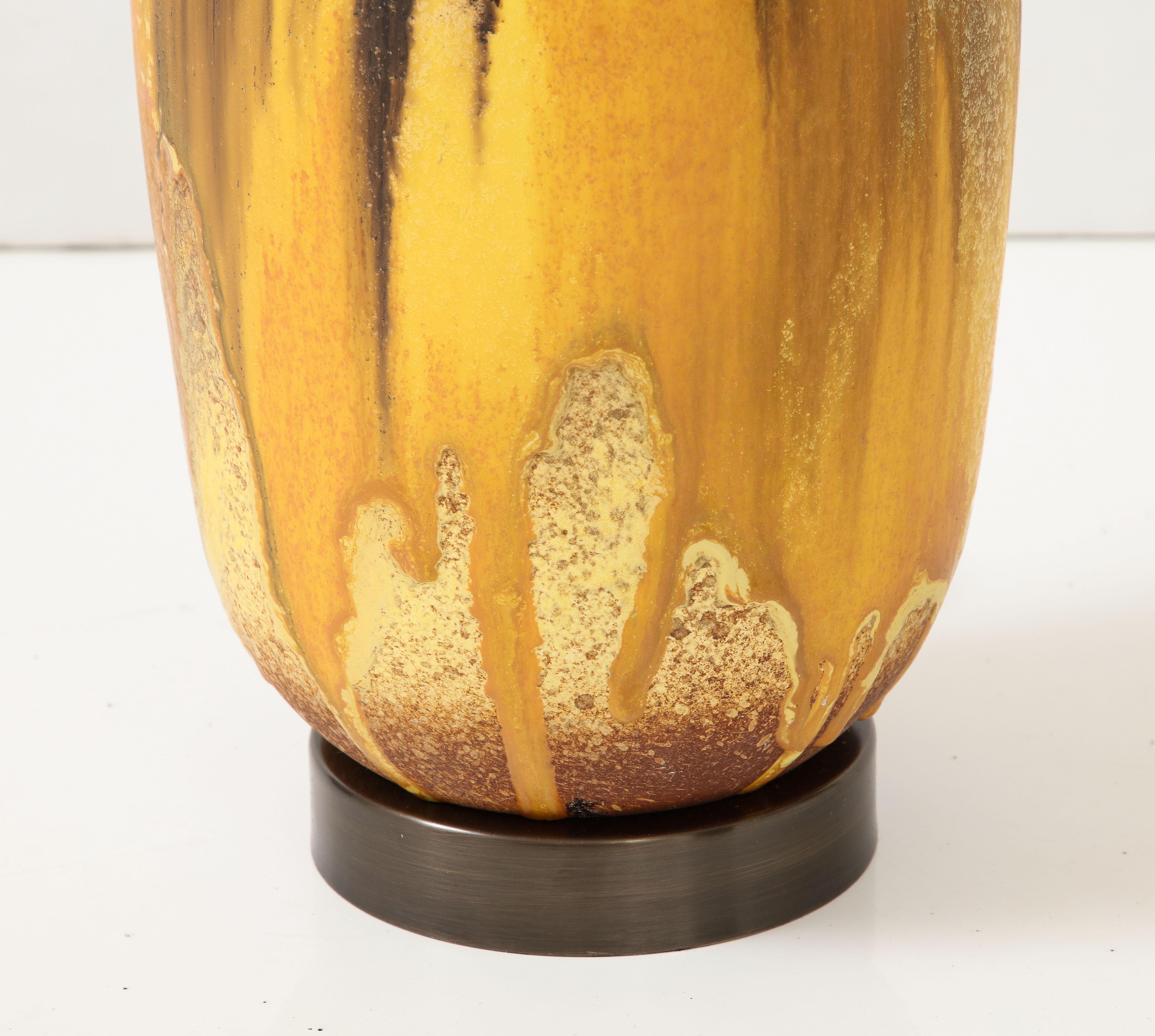 Mid Century, Italian Ceramic Lamp, Fantoni Style For Sale 1