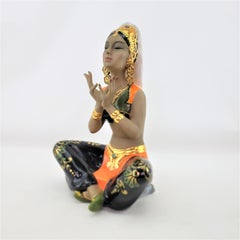 Mid Century Italian Ceramic Marchio Depositato Thai Dancer "Soray" Sculpture