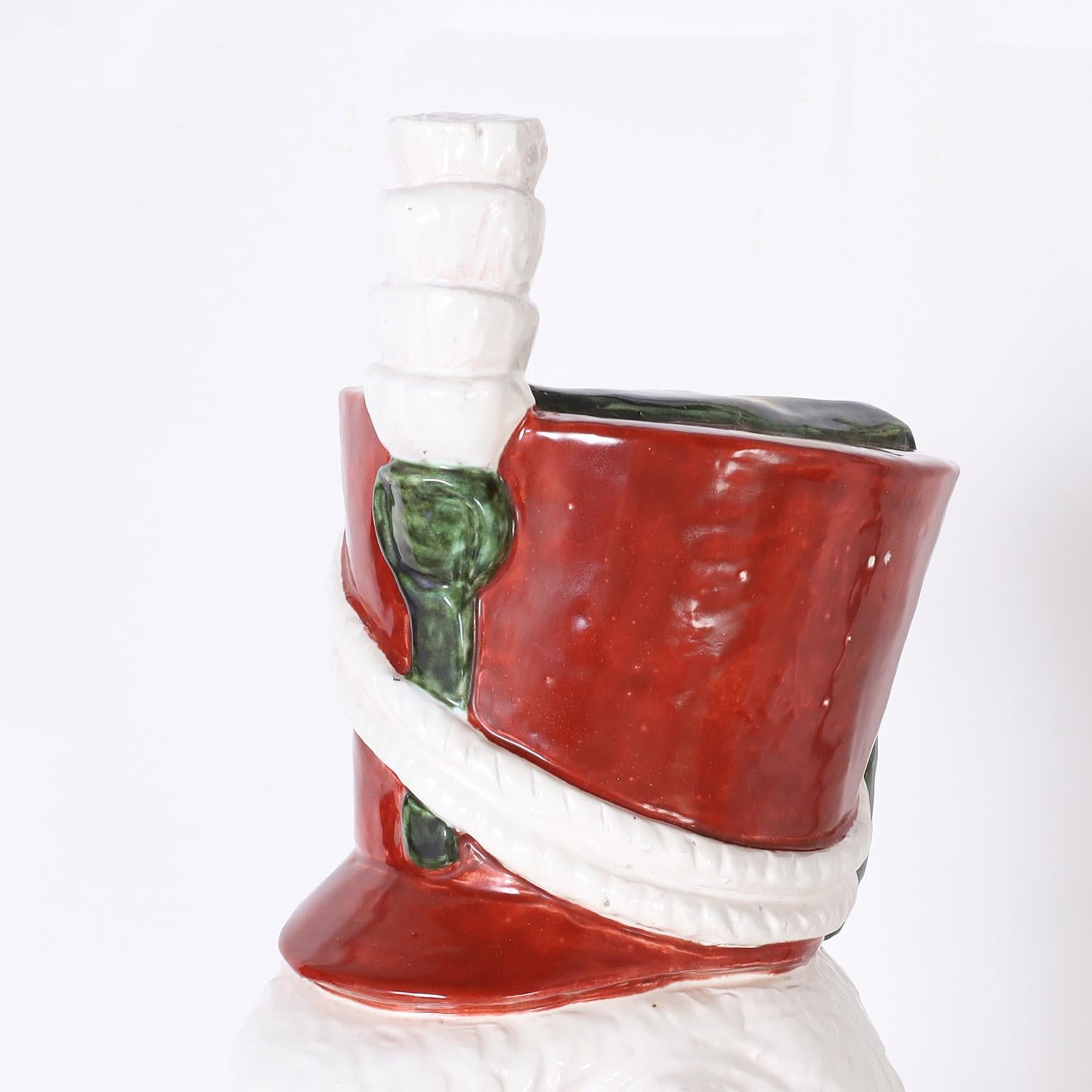 Busto de loro militar de cerámica italiana de mediados de siglo Glaseado en venta