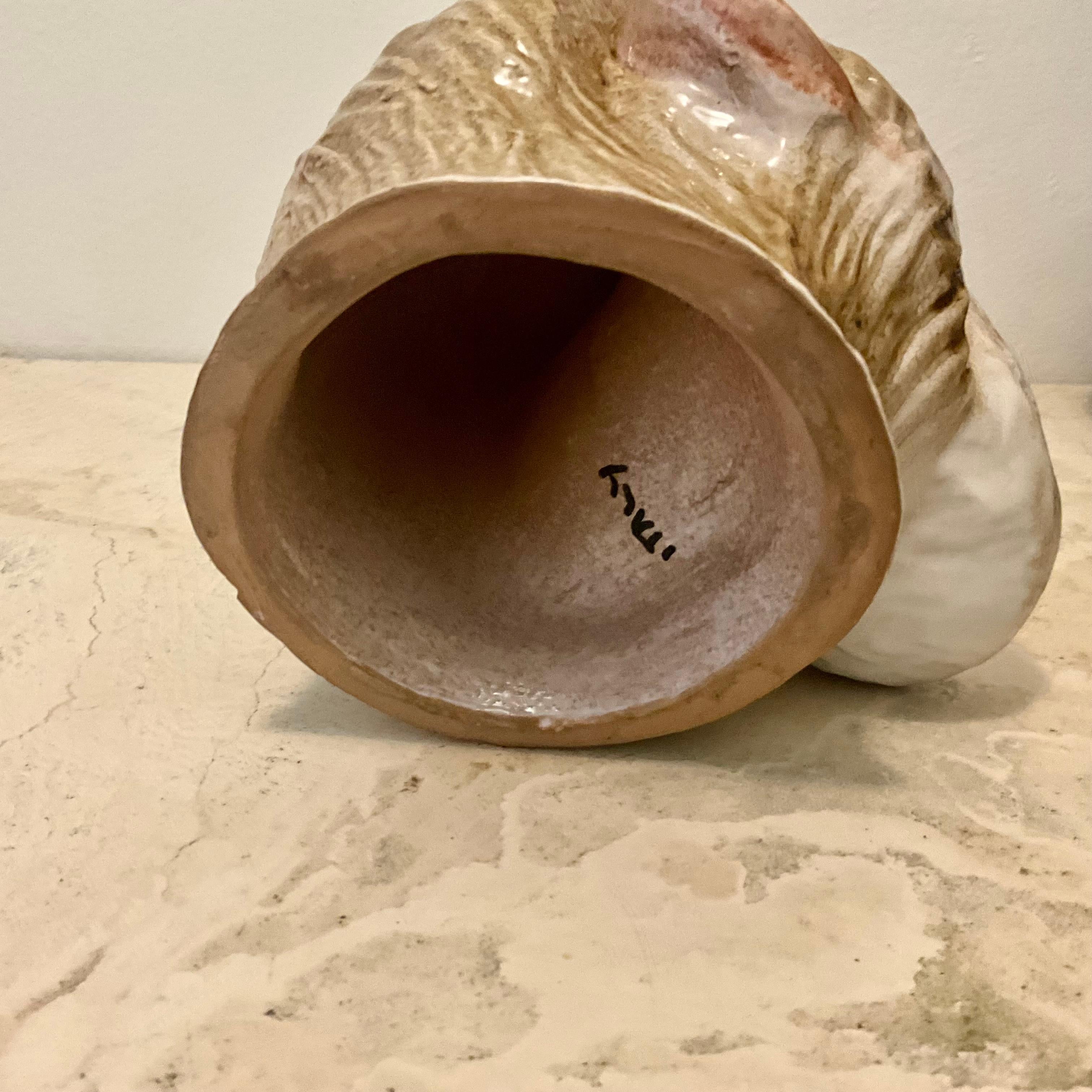 Ceramica Portaoggetti italiano di metà secolo in ceramica con scimmia, firmato Italia in vendita