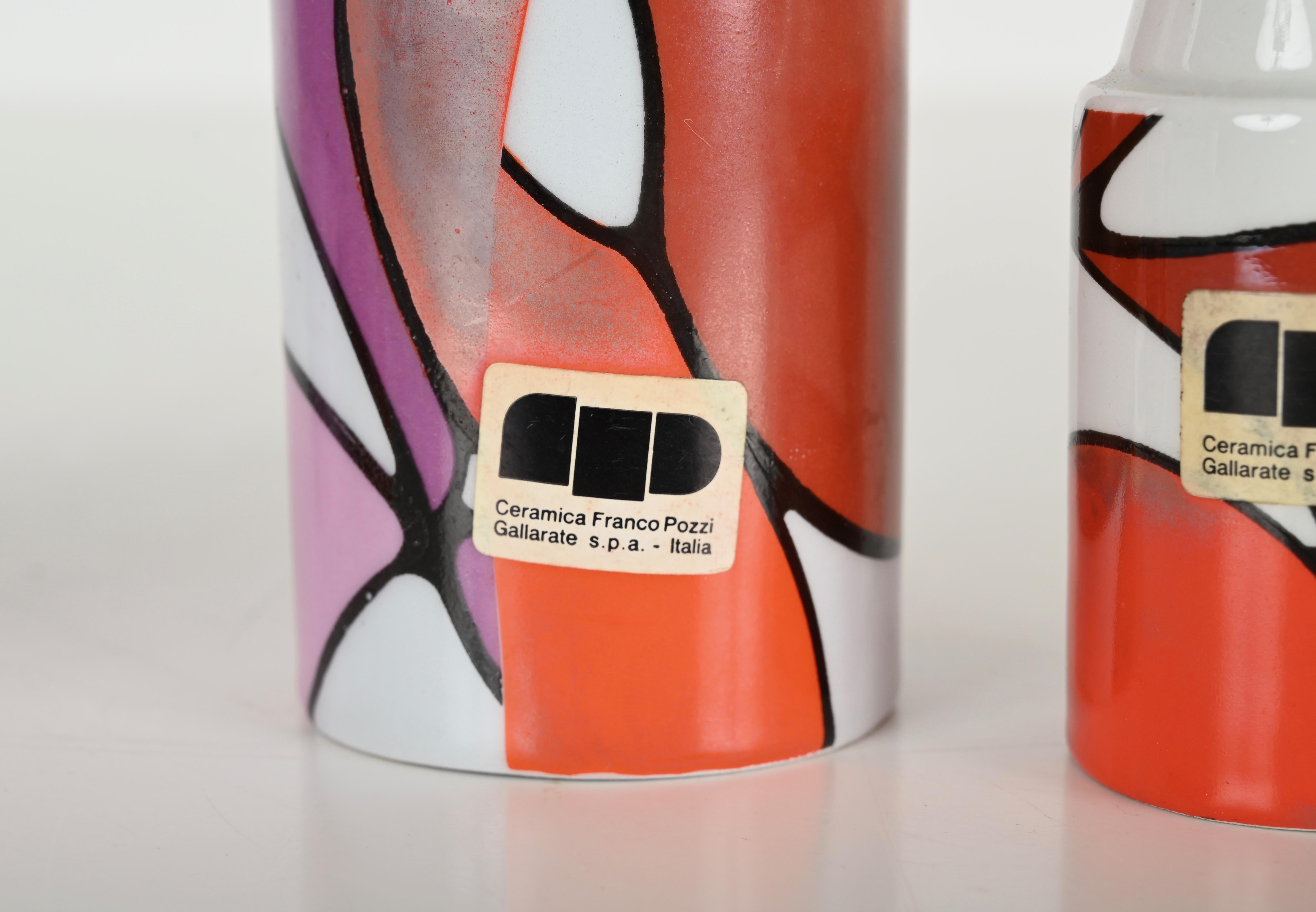 Ceramica Set di oliere e aceti in ceramica della metà del secolo scorso di Franco Pozzi, Italia anni '70 in vendita