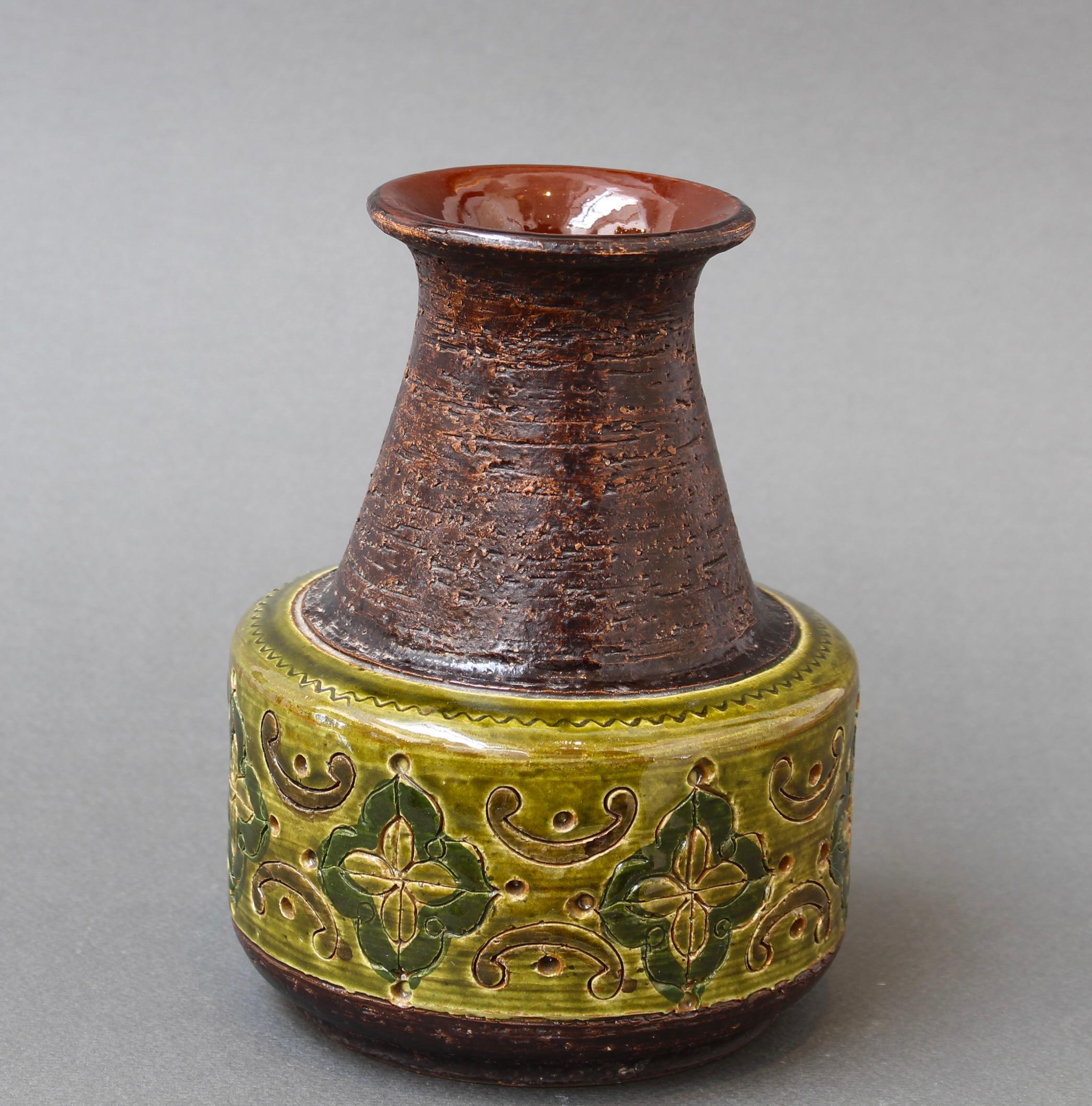 Mid-Century Italian Ceramic Vase by Aldo Londi for Bitossi - 'Arabesque'  In Good Condition For Sale In London, GB