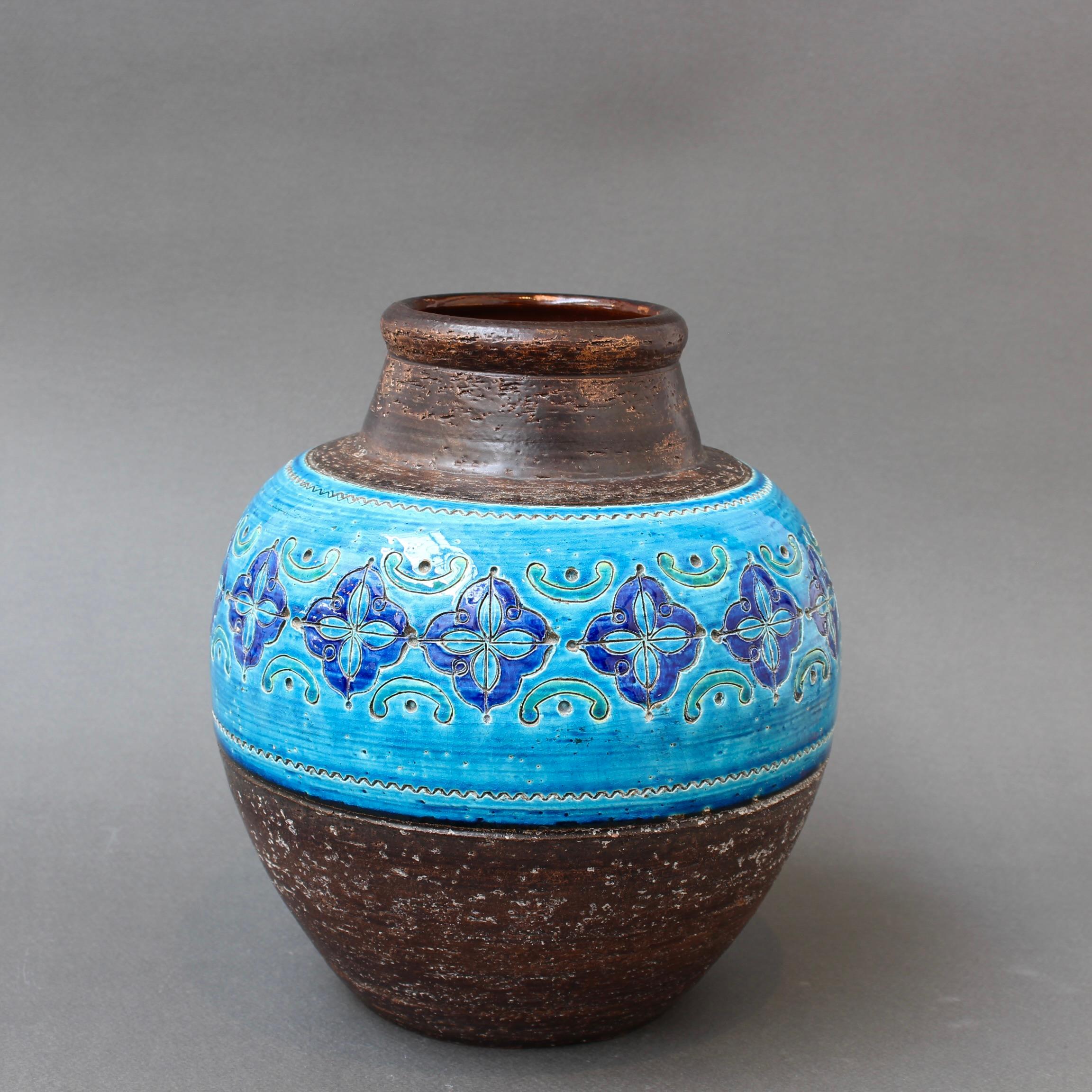 Mid-20th Century Mid-Century Italian Ceramic Vase by Aldo Londi for Bitossi - 'Arabesque'  For Sale
