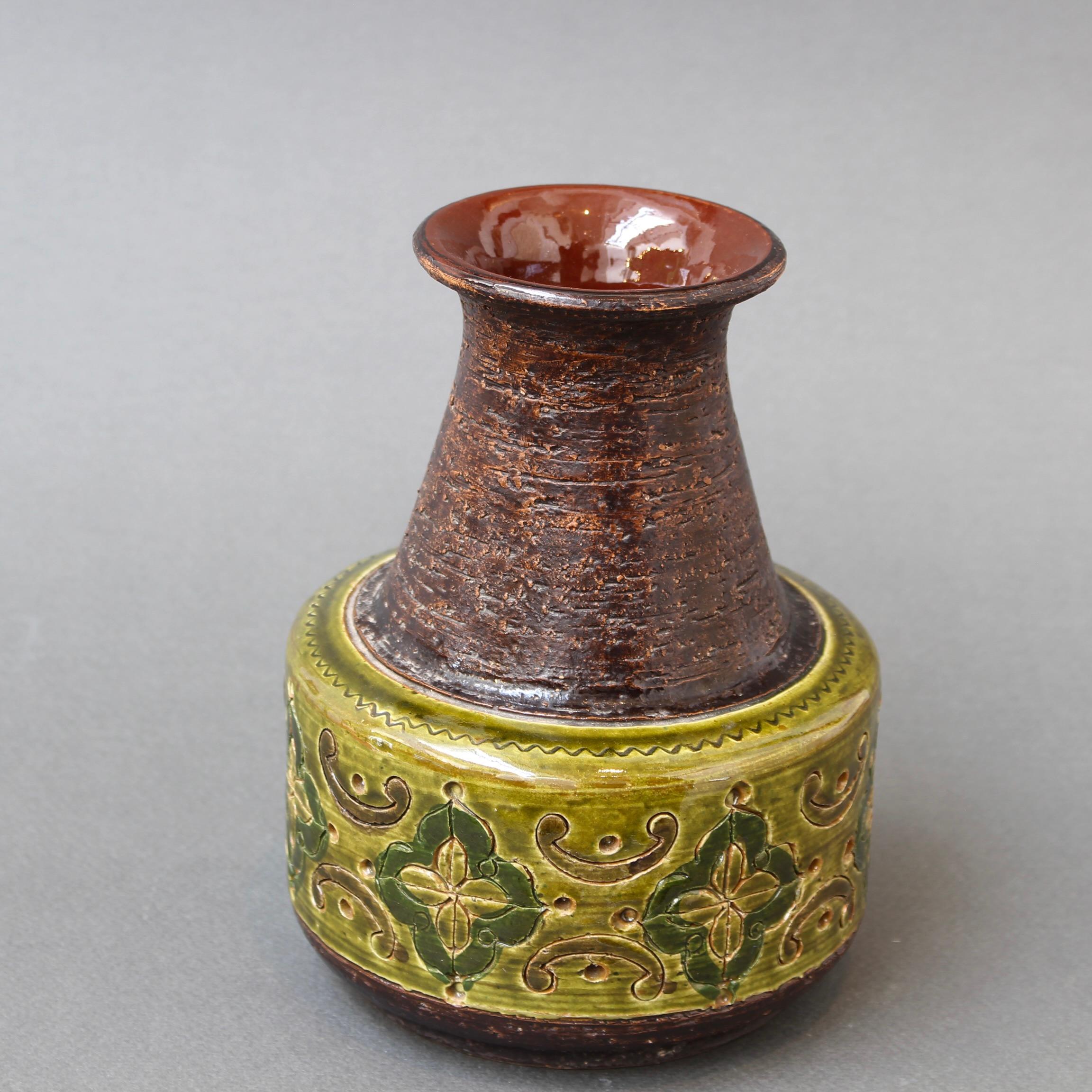 Italienische Keramikvase aus der Mitte des Jahrhunderts von Aldo Londi für Bitossi – „Arabesque“  (Mitte des 20. Jahrhunderts) im Angebot