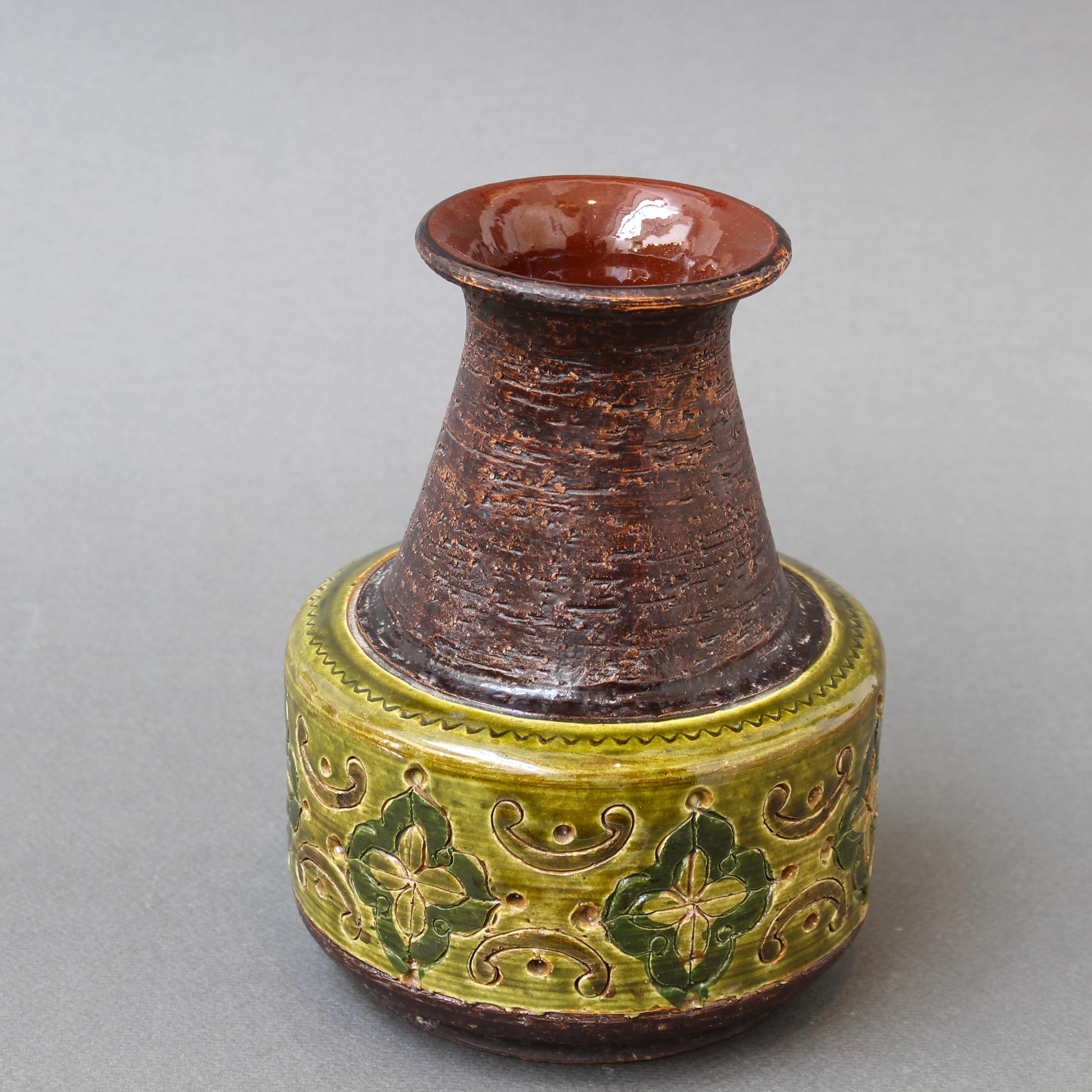 Italienische Keramikvase aus der Mitte des Jahrhunderts von Aldo Londi für Bitossi – „Arabesque“  im Angebot 1