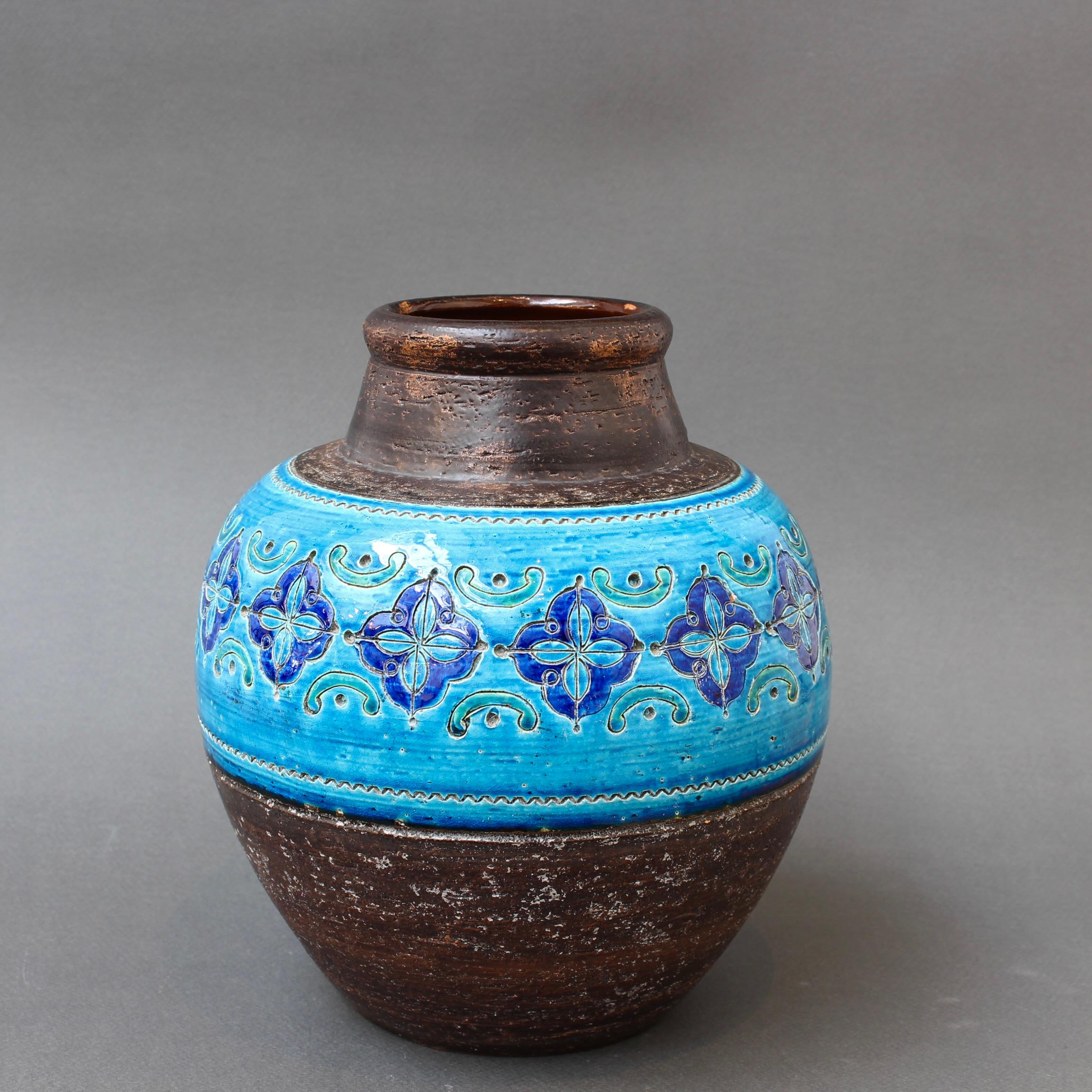 Italienische Keramikvase aus der Mitte des Jahrhunderts von Aldo Londi für Bitossi – „Arabesque“ 