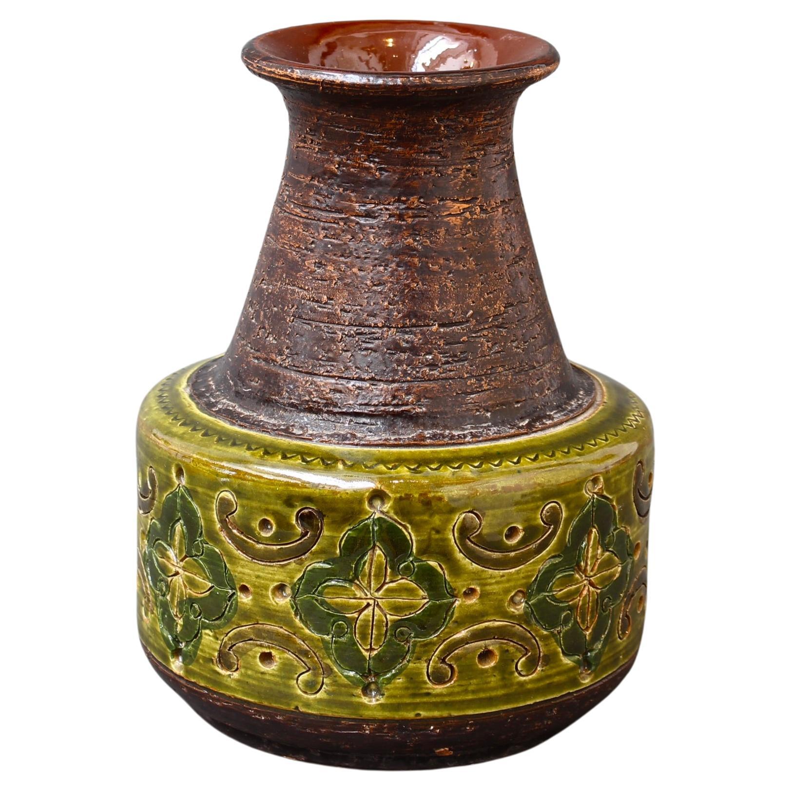 Italienische Keramikvase aus der Mitte des Jahrhunderts von Aldo Londi für Bitossi – „Arabesque“  im Angebot