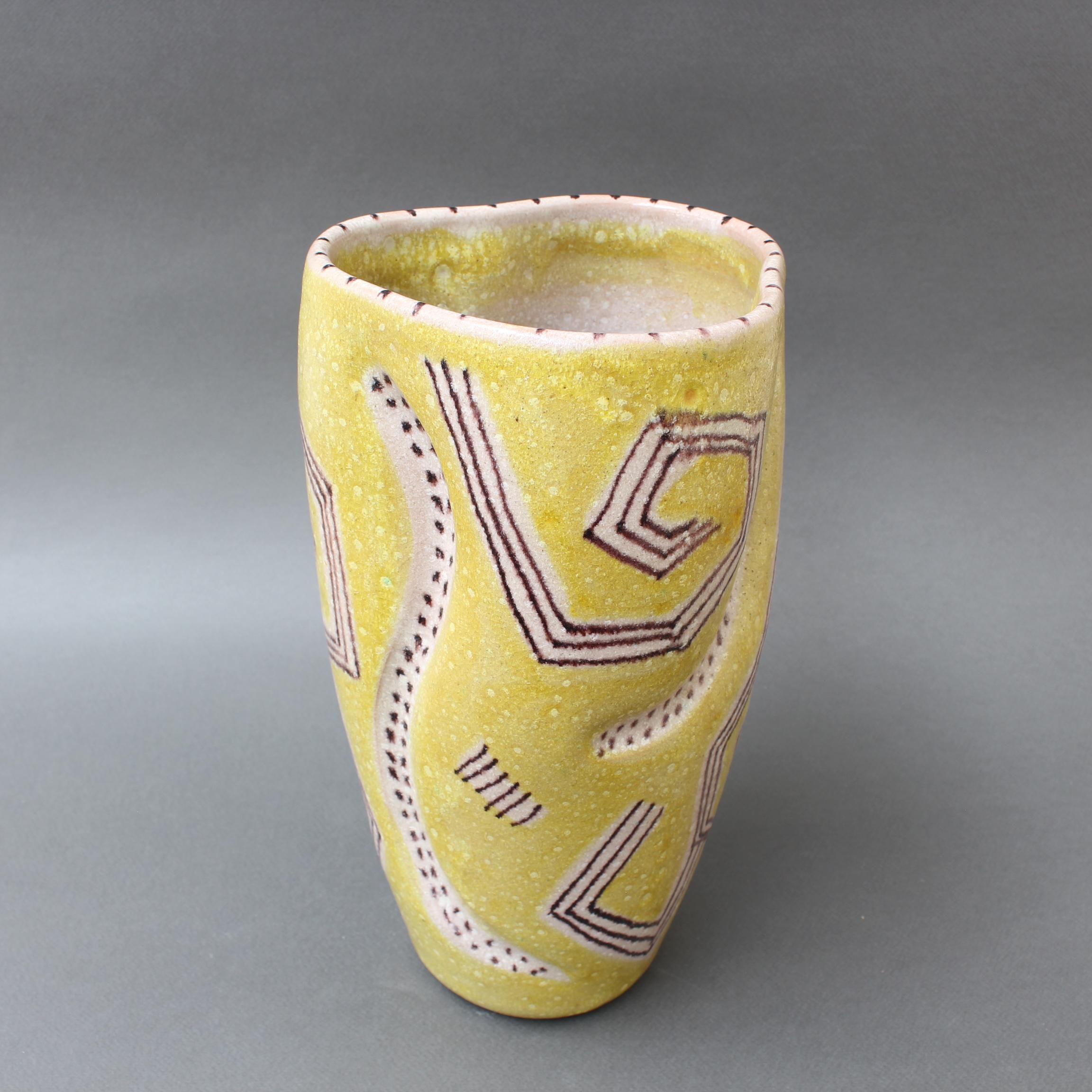 Mid-20th Century Midcentury Italian Ceramic Vase by Guido Gambone, circa 1950s