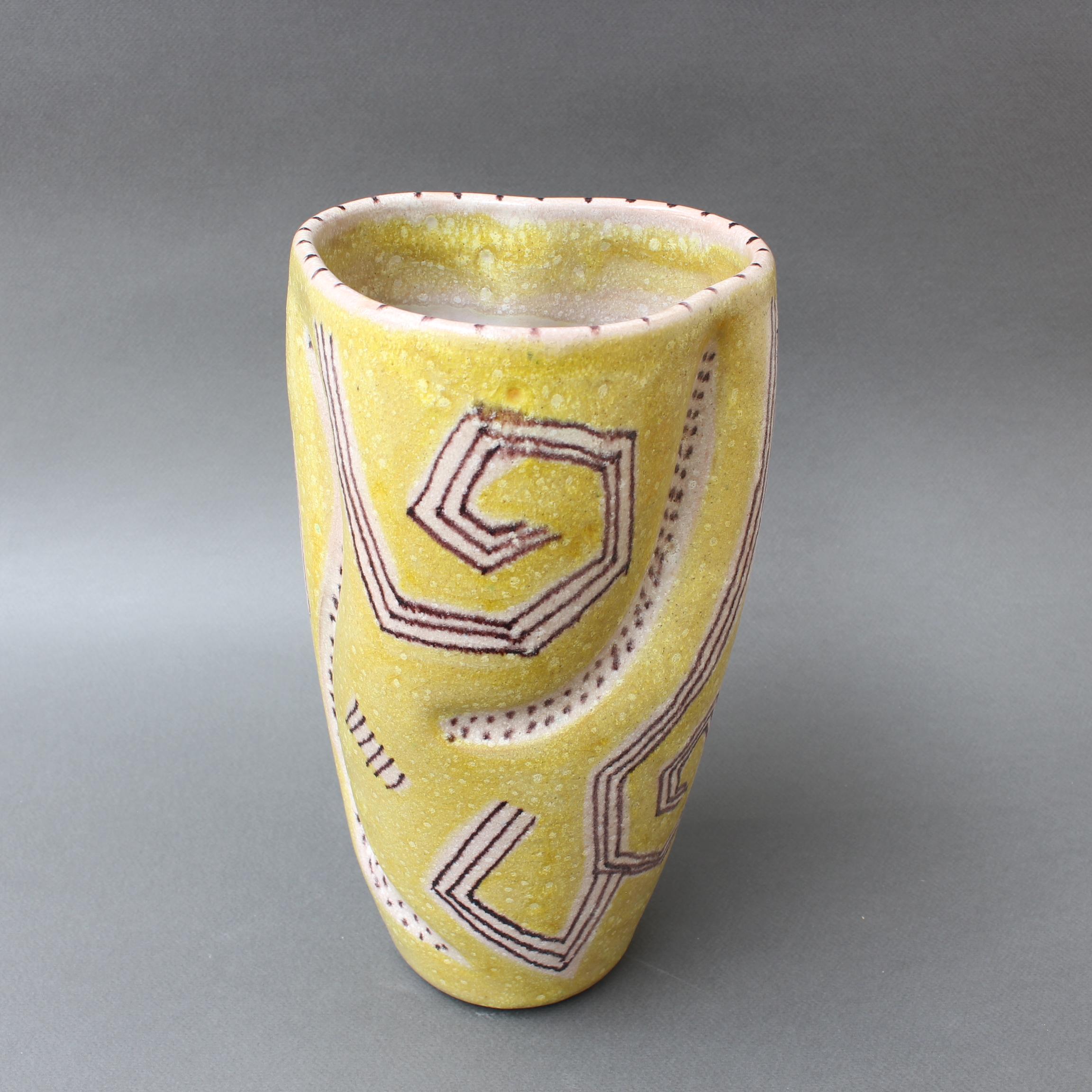 Midcentury Italian Ceramic Vase by Guido Gambone, circa 1950s 1