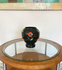 Mid Century Italian Ceramic Vase, Signed and Numbered Deruta, Perugia