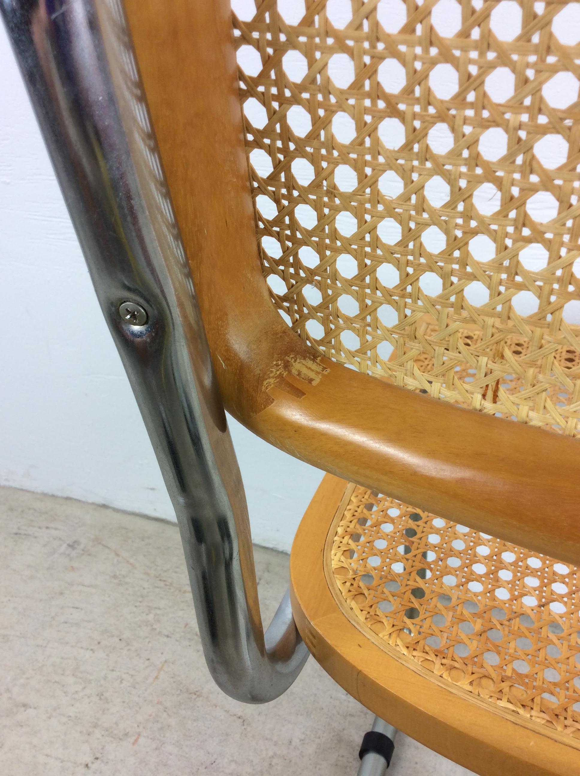 Italienischer Cesca-Stuhl aus der Jahrhundertmitte mit Freischwingerfuß 9