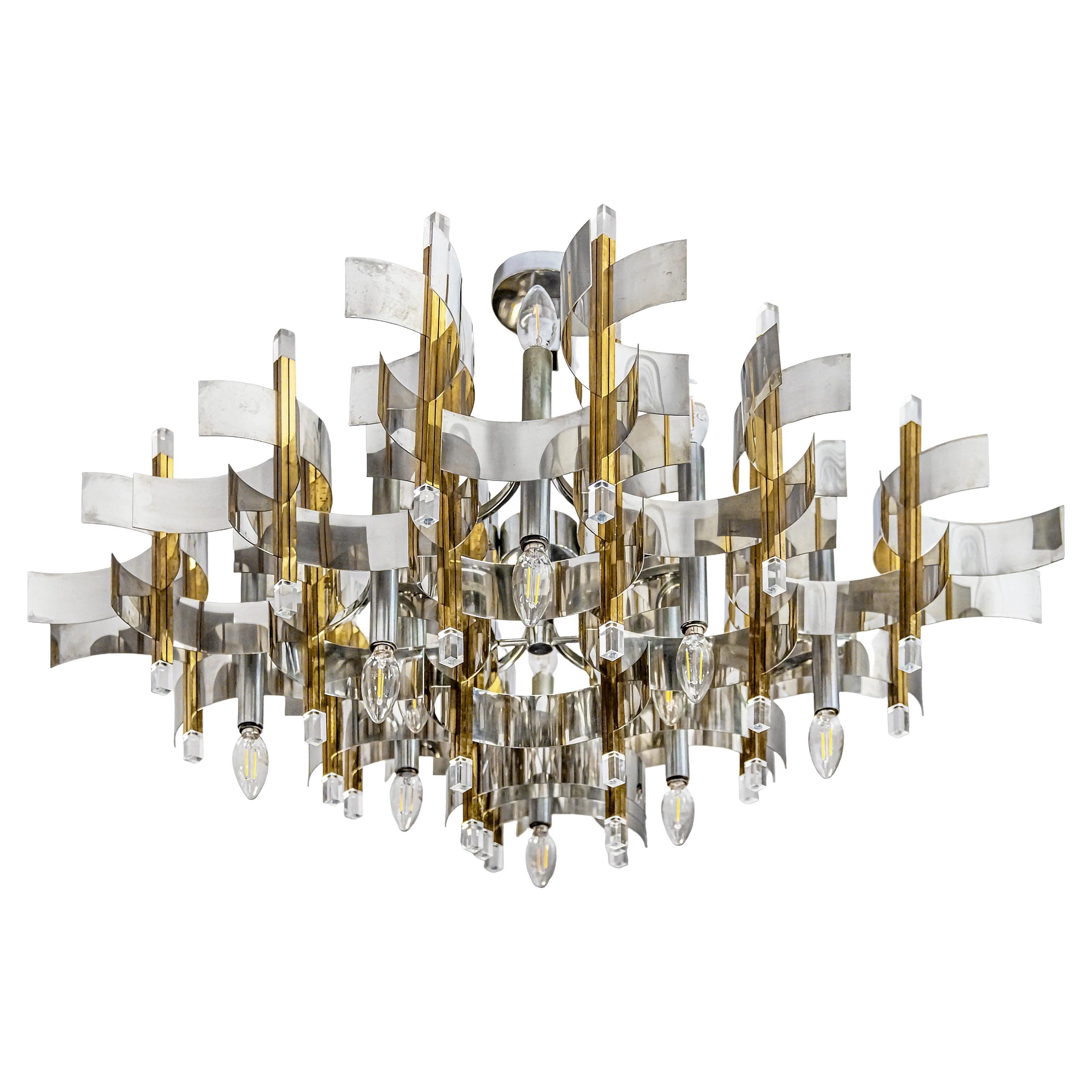 Midcentury Italian Chandelier by Gaetano Sciolari, circa 1970