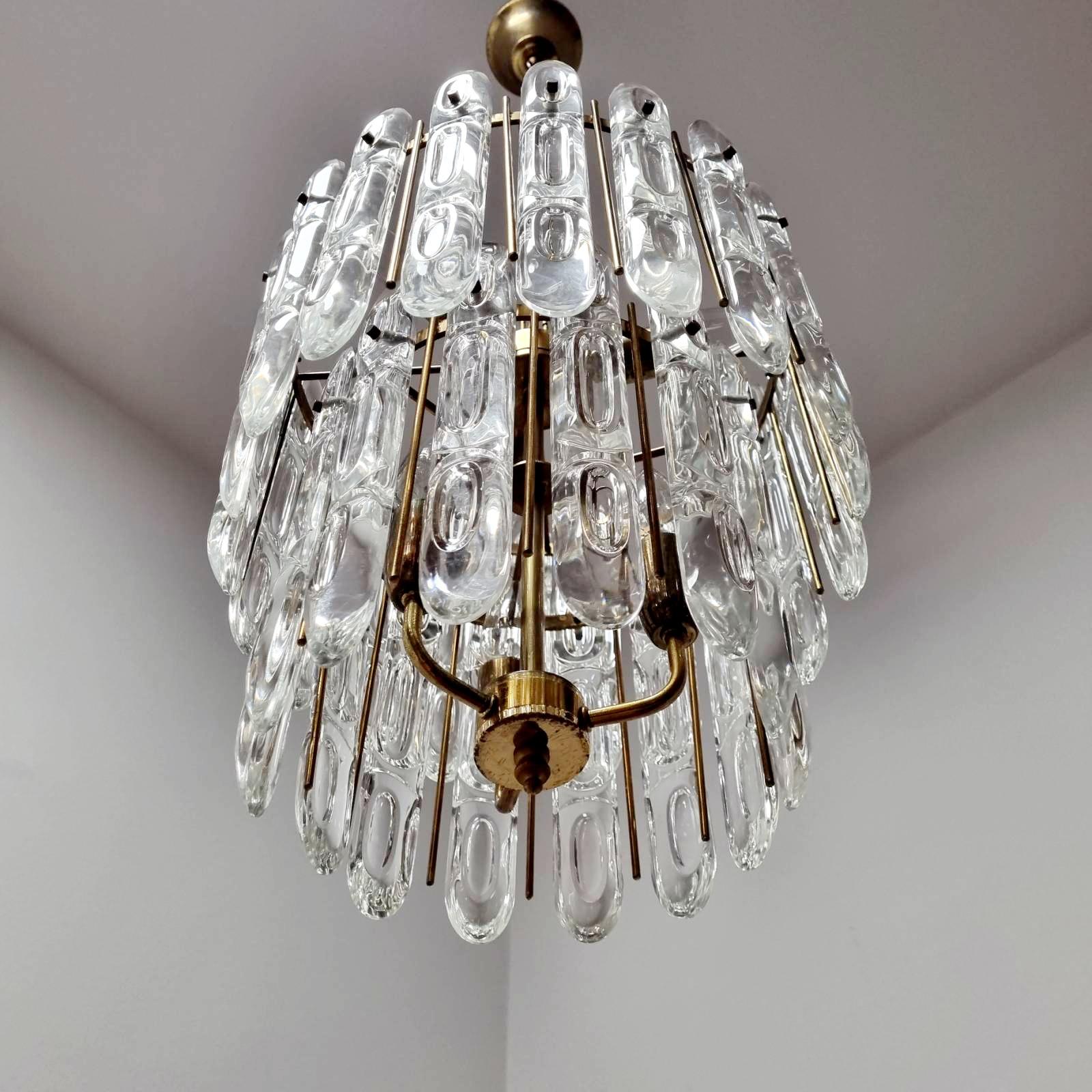 Brass Mid Century Italian Chandelier by Gaetano Sciolari for Sciolari, Italy 70s For Sale