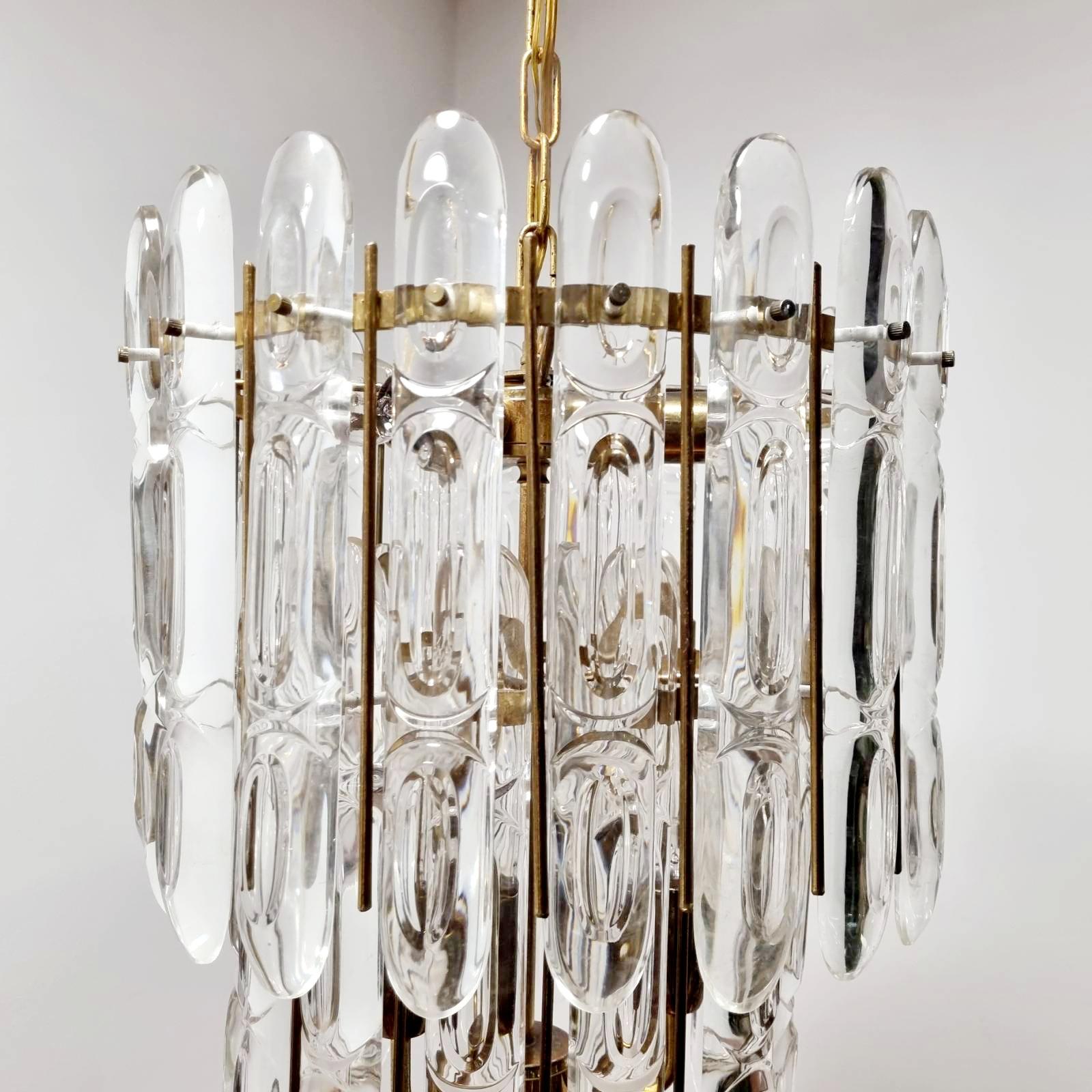 Mid Century Italian Chandelier by Gaetano Sciolari for Sciolari, Italy 70s For Sale 1