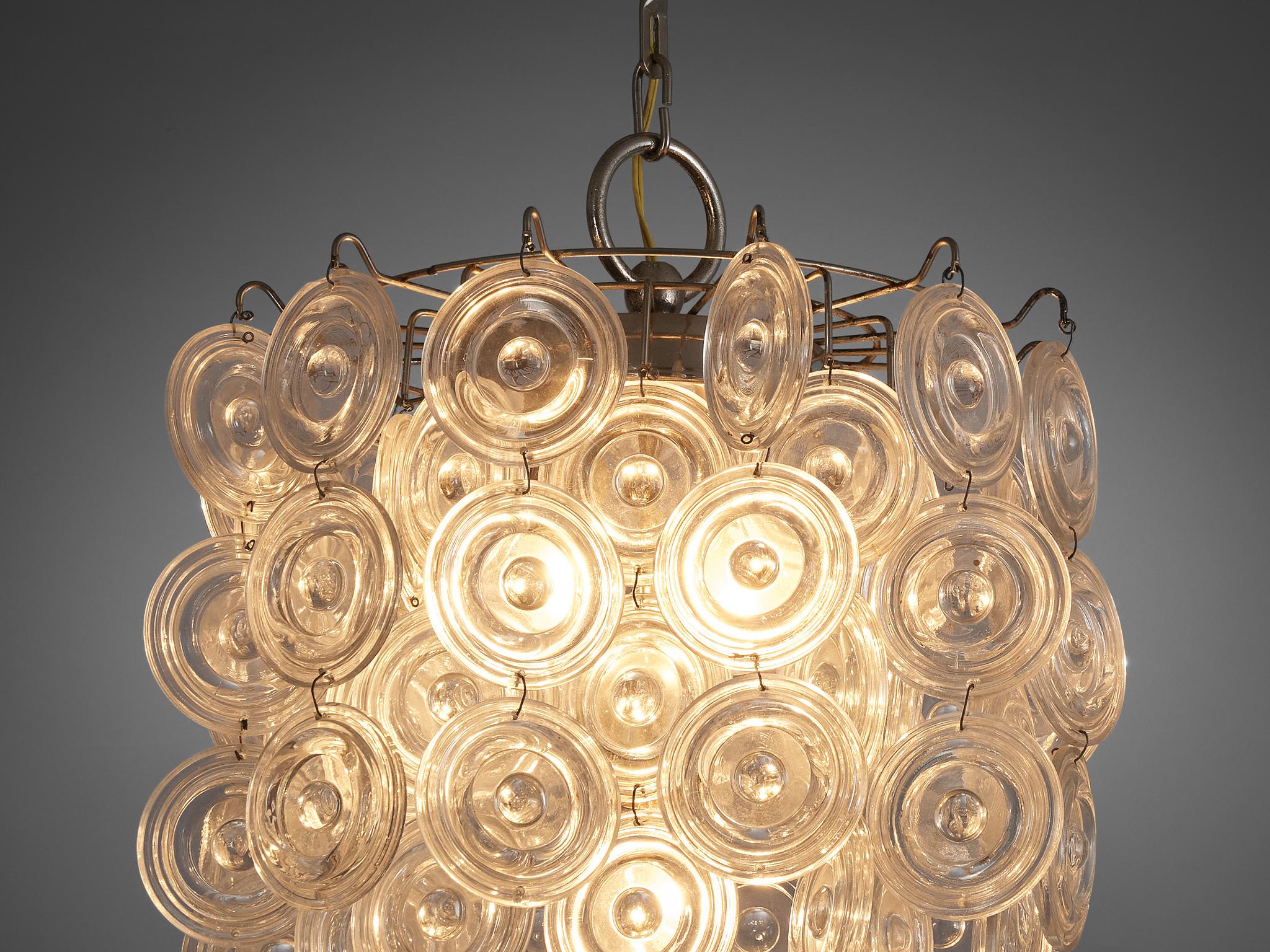 Mid-20th Century Mid-Century Italian Chandelier in Glass  For Sale