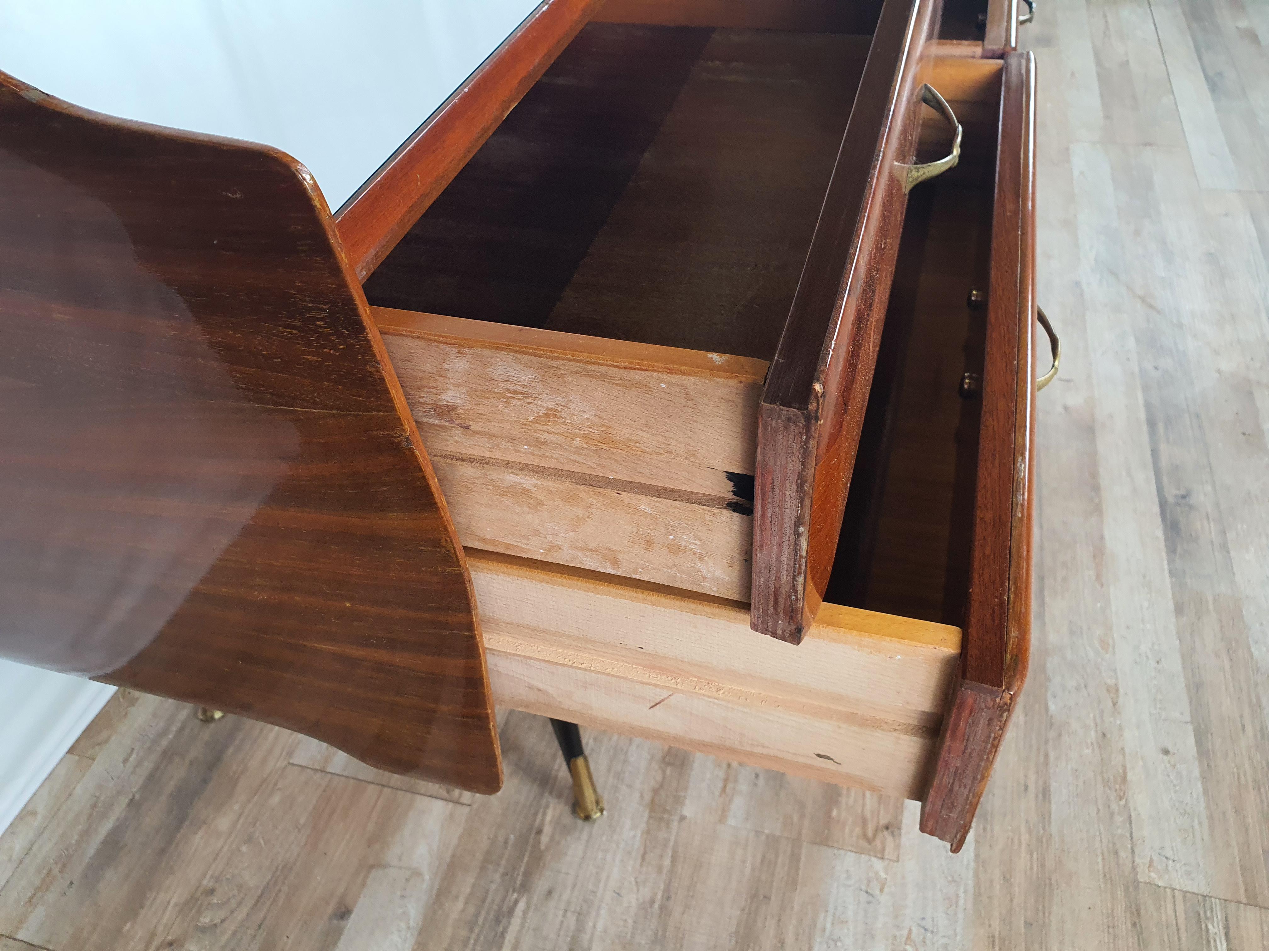 Mid-Century Italian Chest of Drawers with Mirror Plane For Sale 9