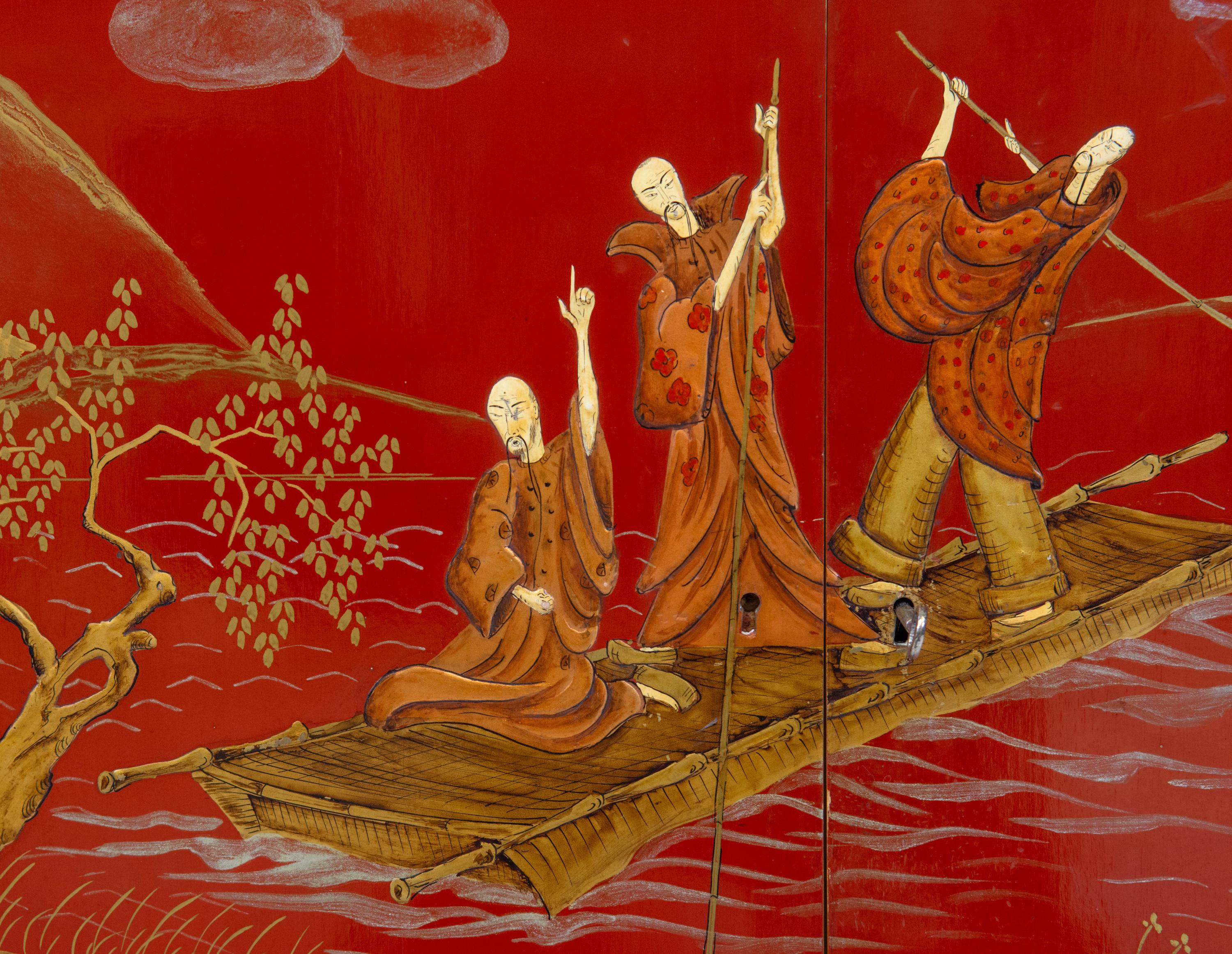 Aparador Lacado Chinoiserie Italiana Siglo Medio Circa 1950 en Bueno estado para la venta en Norwich, GB