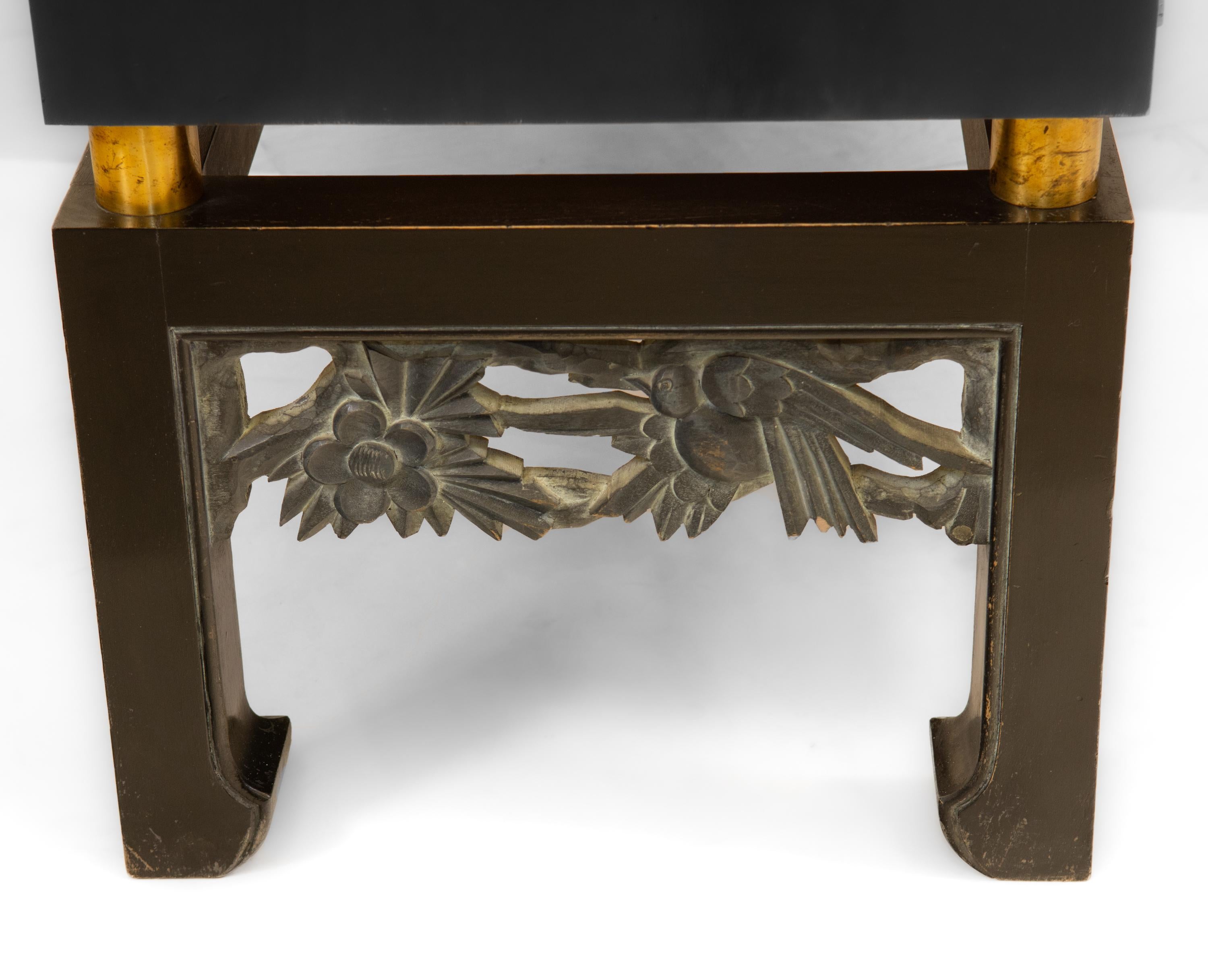 Aparador Lacado Chinoiserie Italiana Siglo Medio Circa 1950 Latón en venta