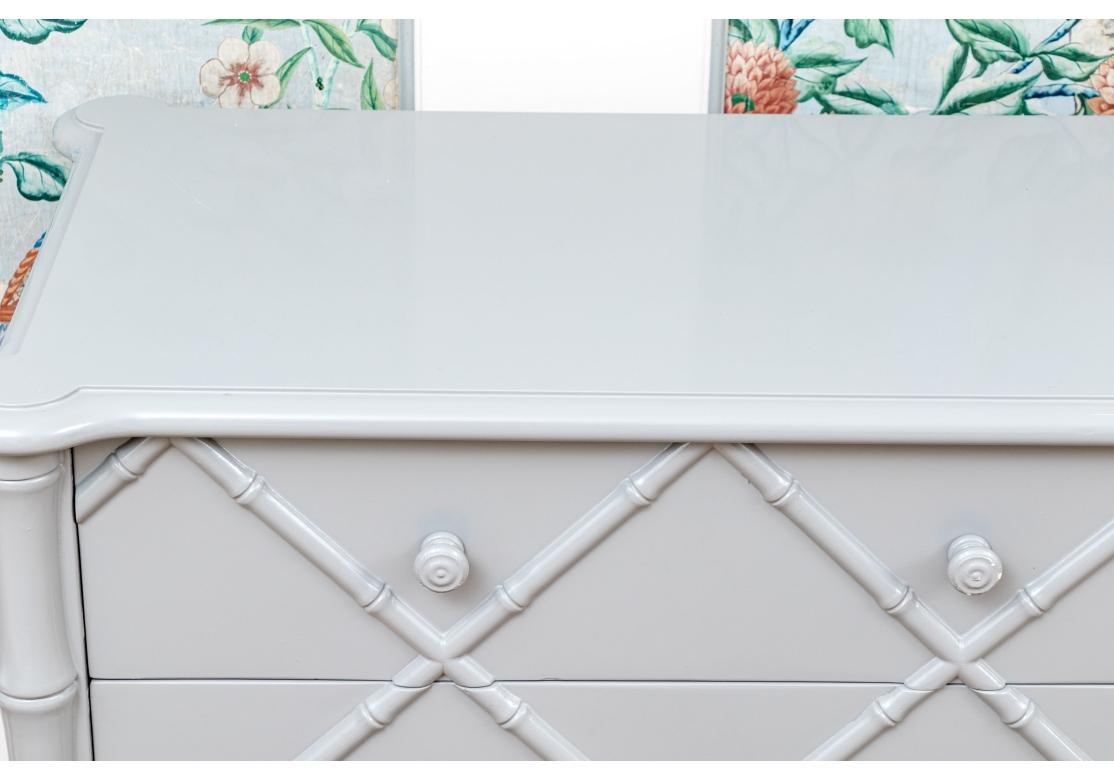 20th Century Mid Century Italian Chippendale Inspired Lacquered Faux Bamboo Server For Sale