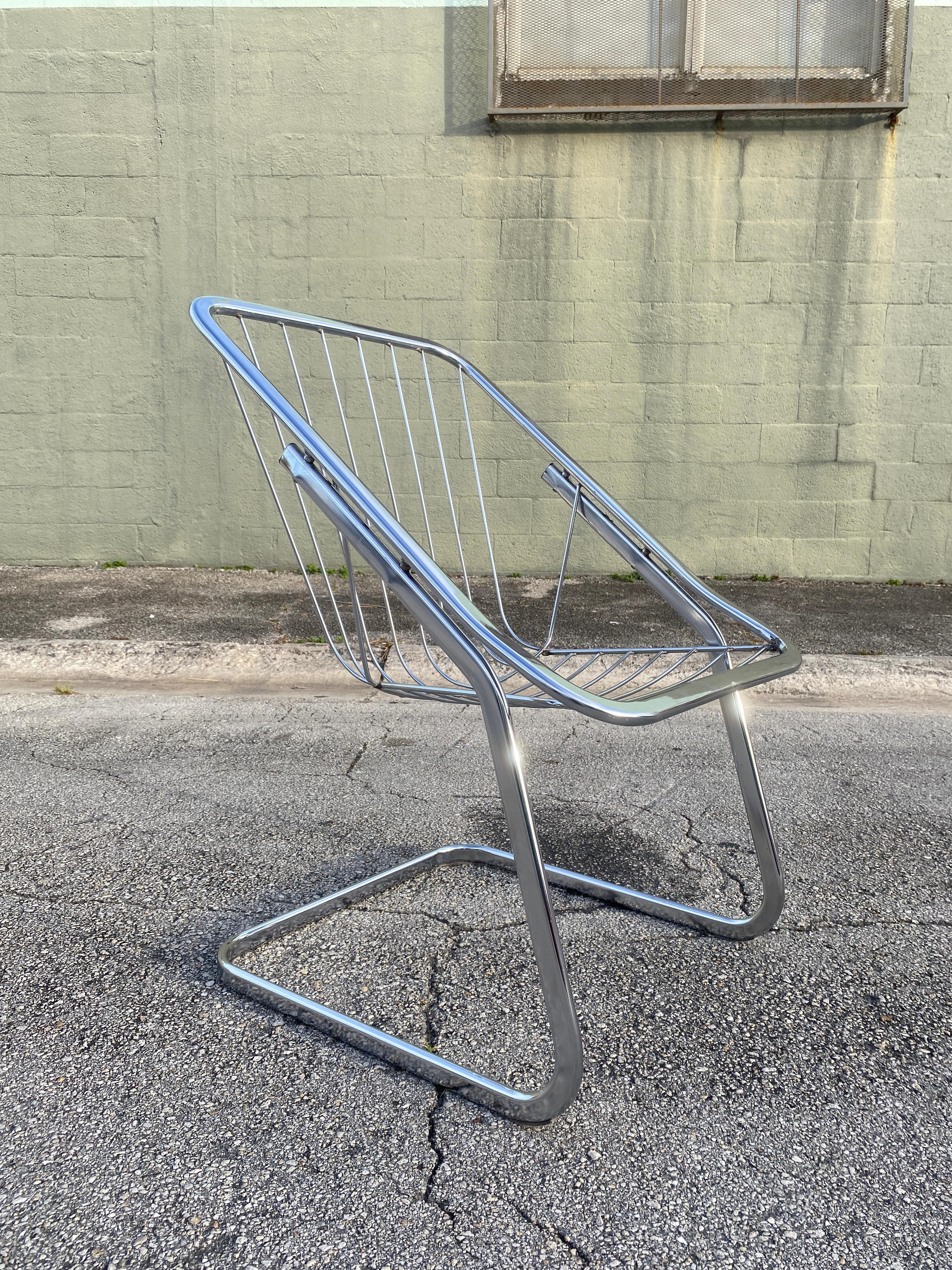 Mid Century Italian Chrome Chairs in the Style of Gastone Rinaldi -Set of 4 5