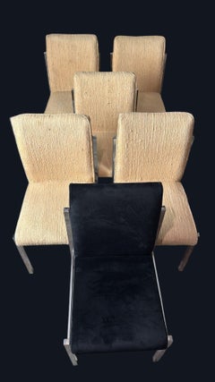 Mid-Century Italian Chrome Dining Chairs Set Of 6