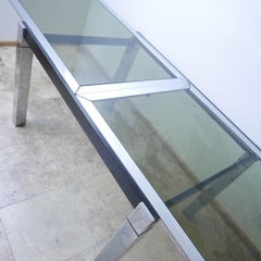 Midcentury Italian Chrome Extendable Dining Table