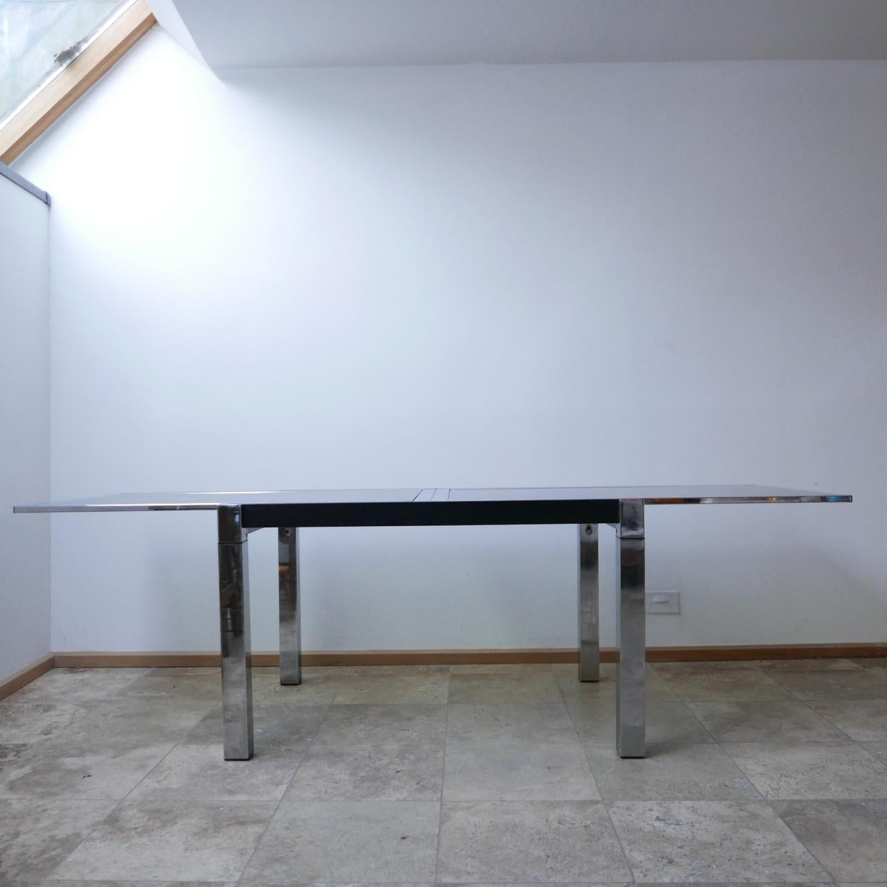 Mid-20th Century Midcentury Italian Chrome Extendable Dining Table