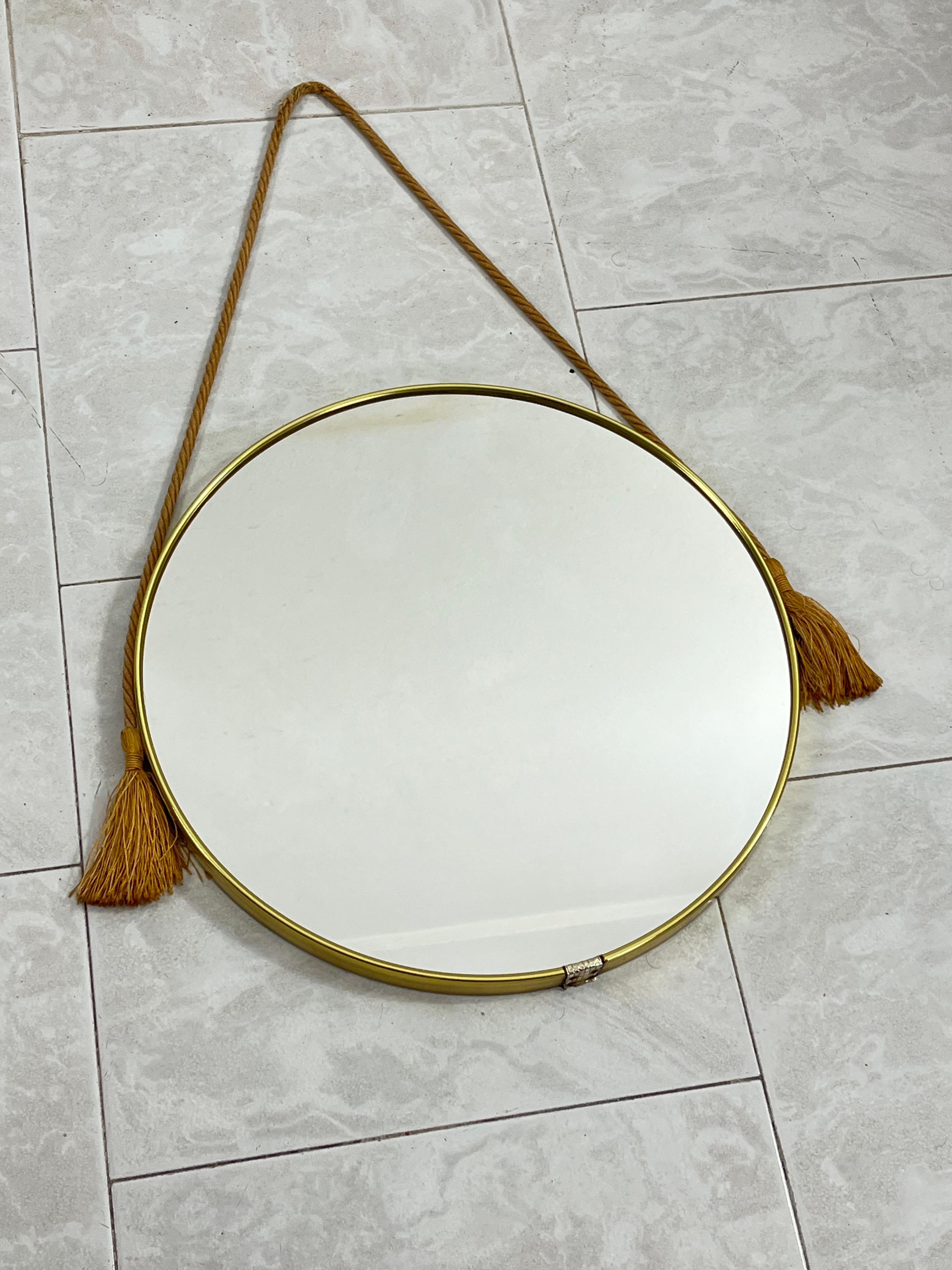 Miroir circulaire italien du milieu du siècle, 1960 en vente 2