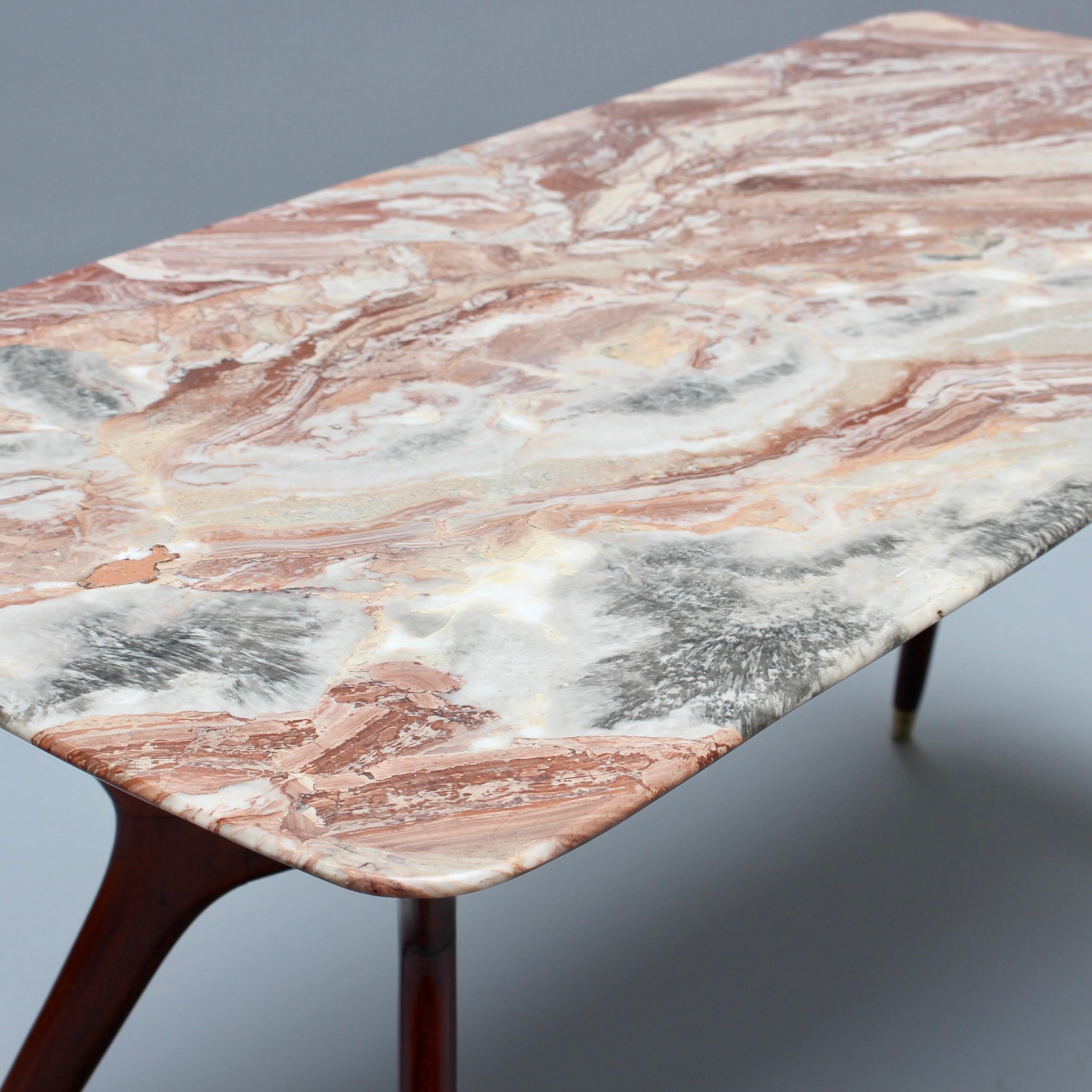 Mid-Century Italian Coffee Table with Marble Top Attributed to Ico Parisi  For Sale 4