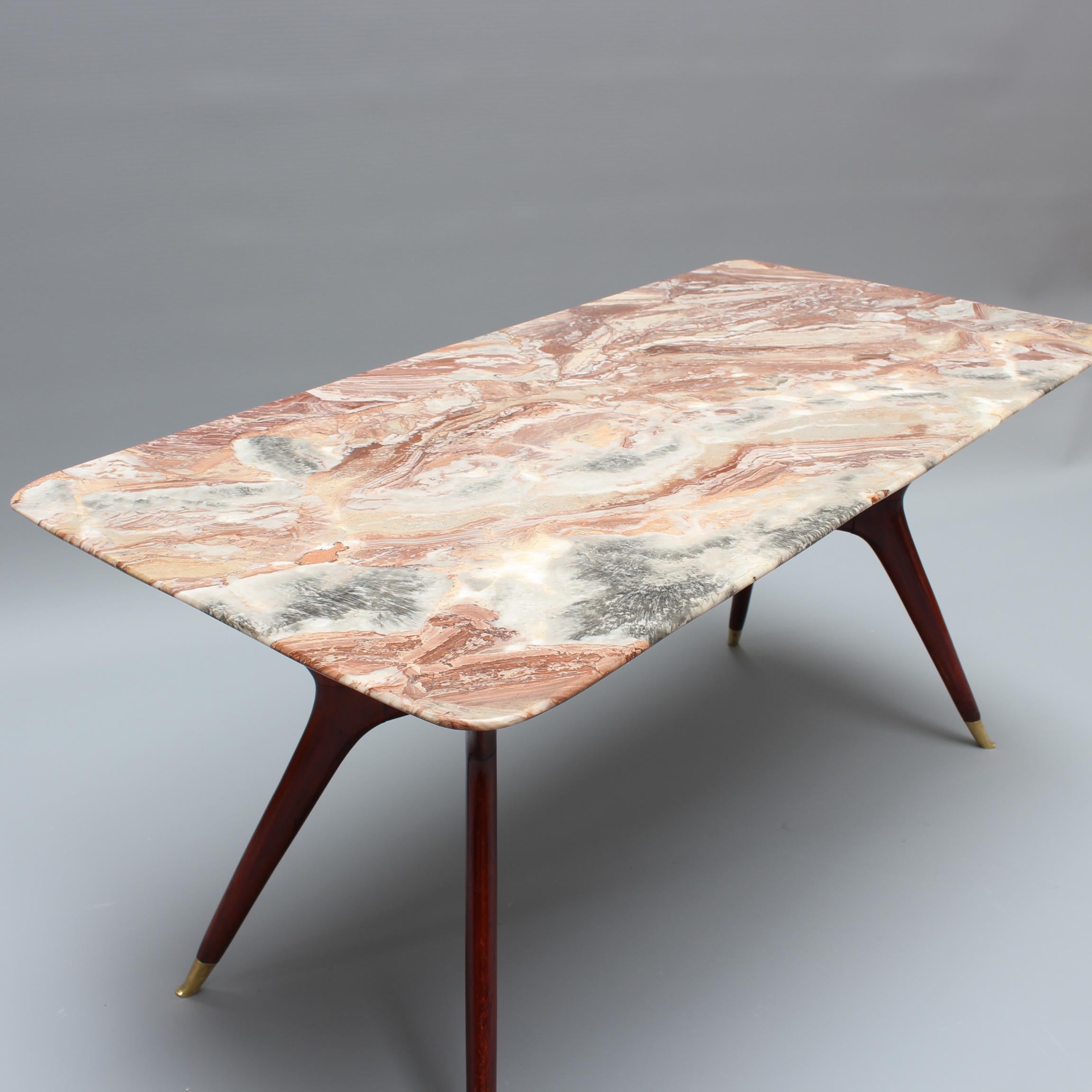 Mid-Century Italian Coffee Table with Marble Top Attributed to Ico Parisi  For Sale 5