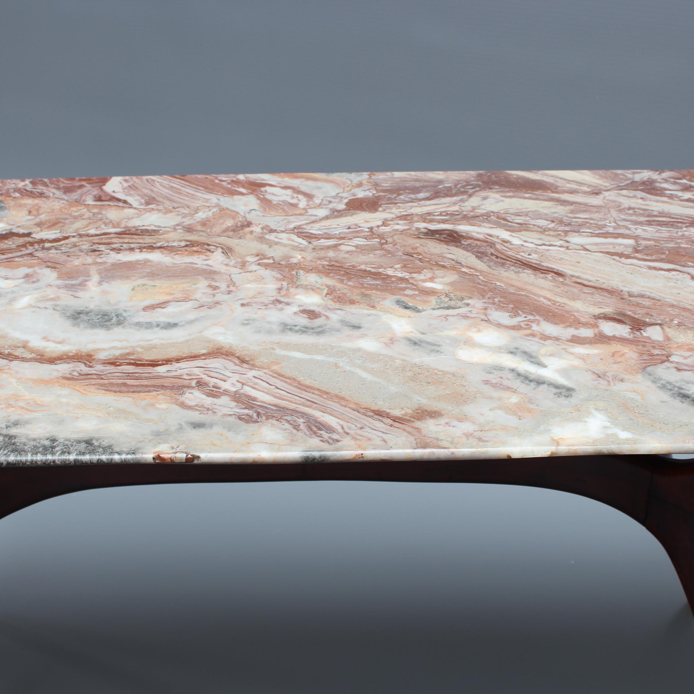 Mid-Century Italian Coffee Table with Marble Top Attributed to Ico Parisi  For Sale 7