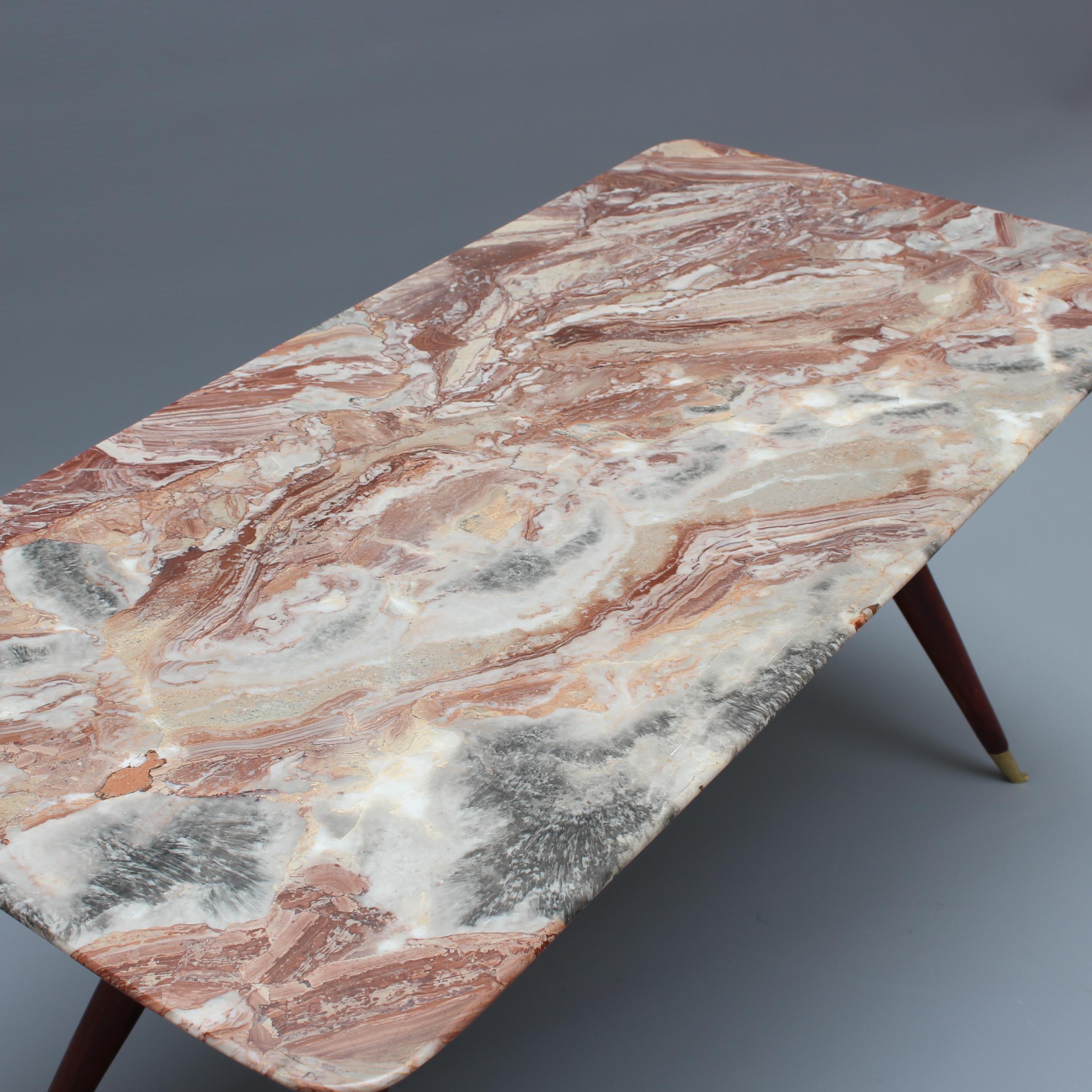 Mid-Century Italian Coffee Table with Marble Top Attributed to Ico Parisi  For Sale 8