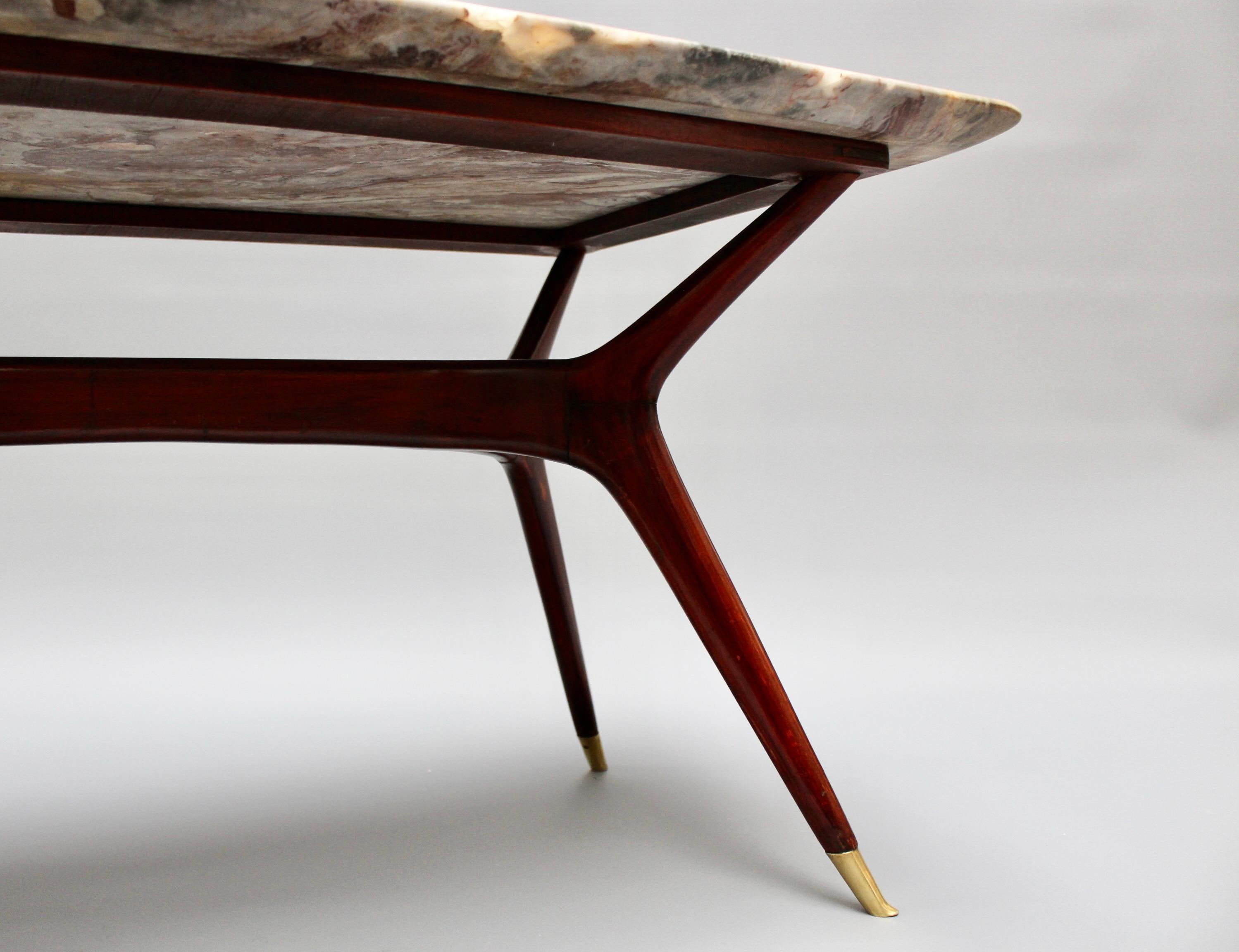 Mid-Century Italian Coffee Table with Marble Top Attributed to Ico Parisi  For Sale 11