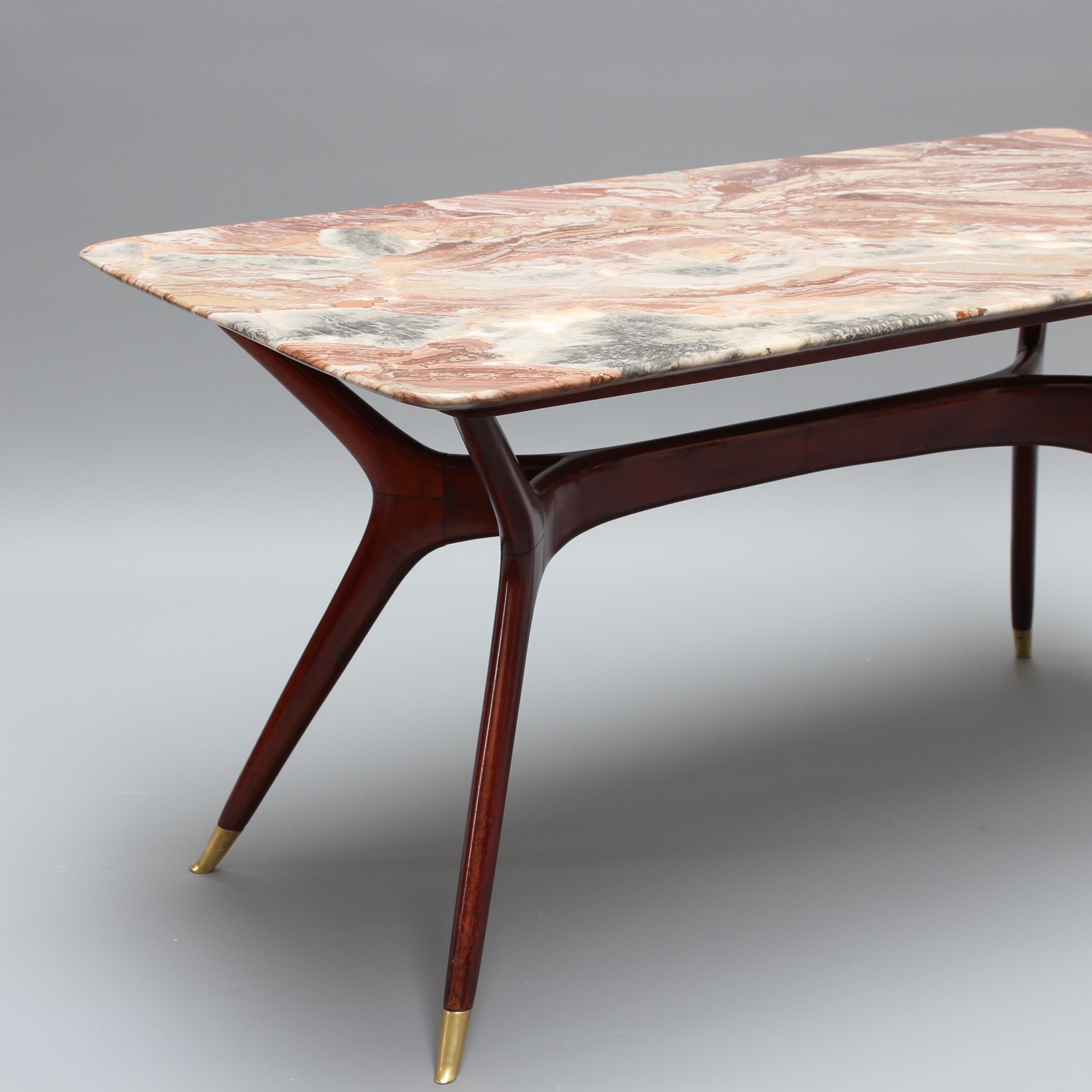 Mid-Century Italian Coffee Table with Marble Top Attributed to Ico Parisi  For Sale 2