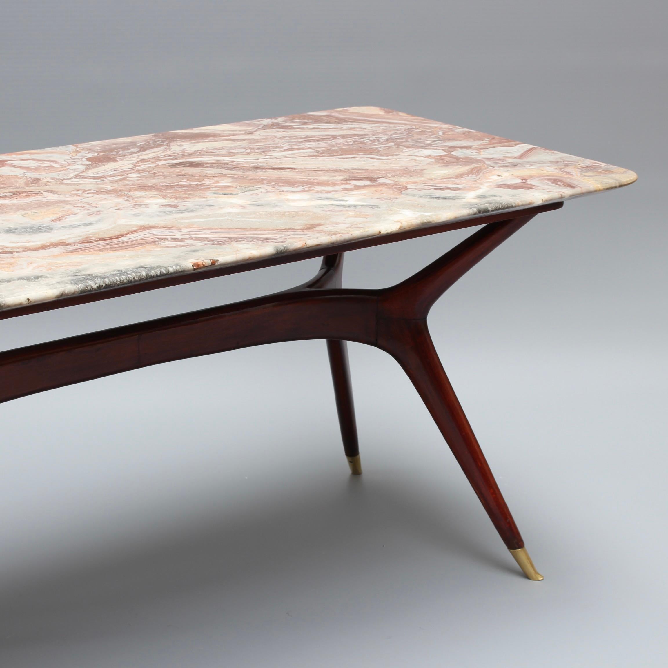 Mid-Century Italian Coffee Table with Marble Top Attributed to Ico Parisi  For Sale 3