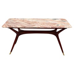 Mid-Century Italian Coffee Table with Marble Top Attributed to Ico Parisi 