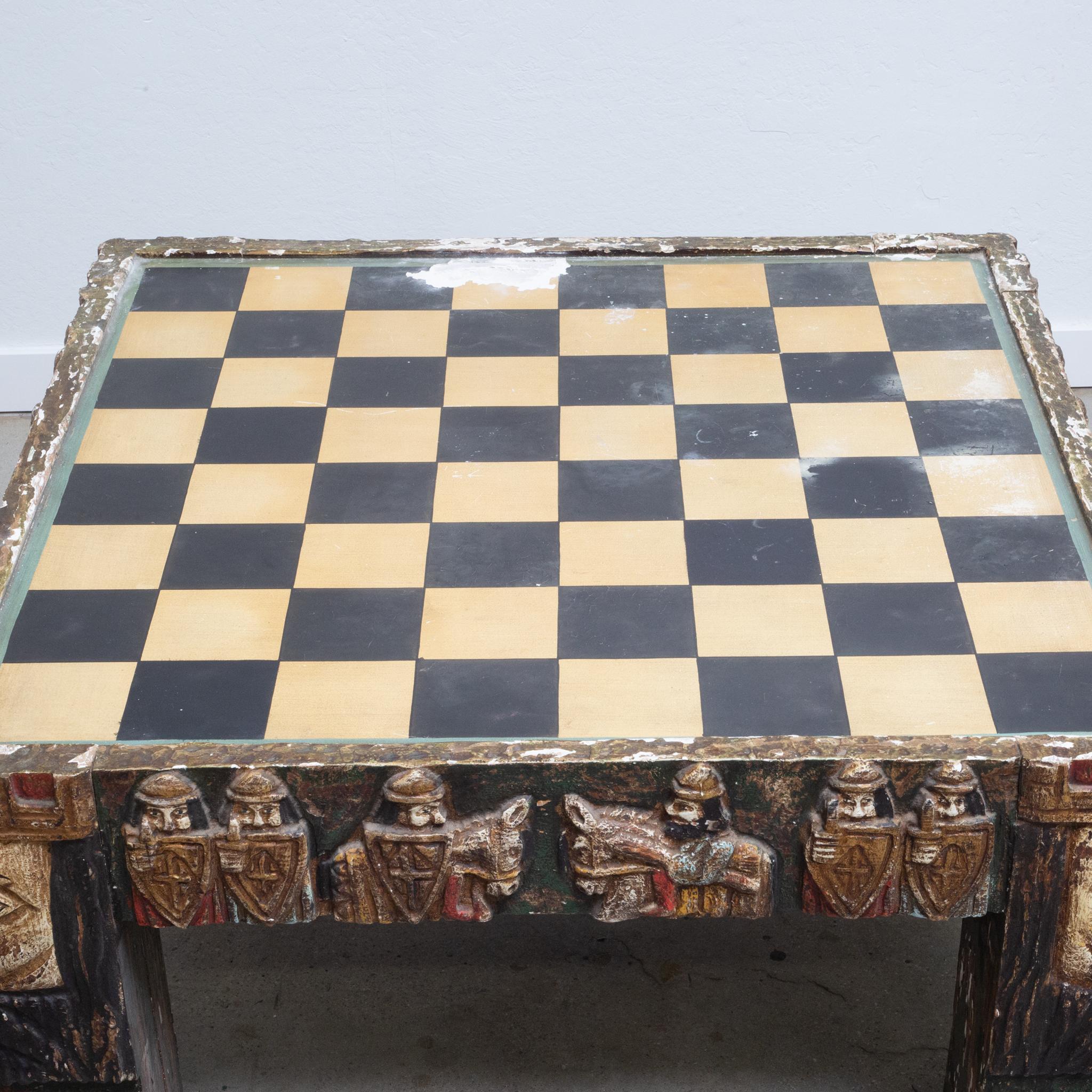Mid-Century Italian Coffee Table Chess Set and Chairs, c.1950s 7
