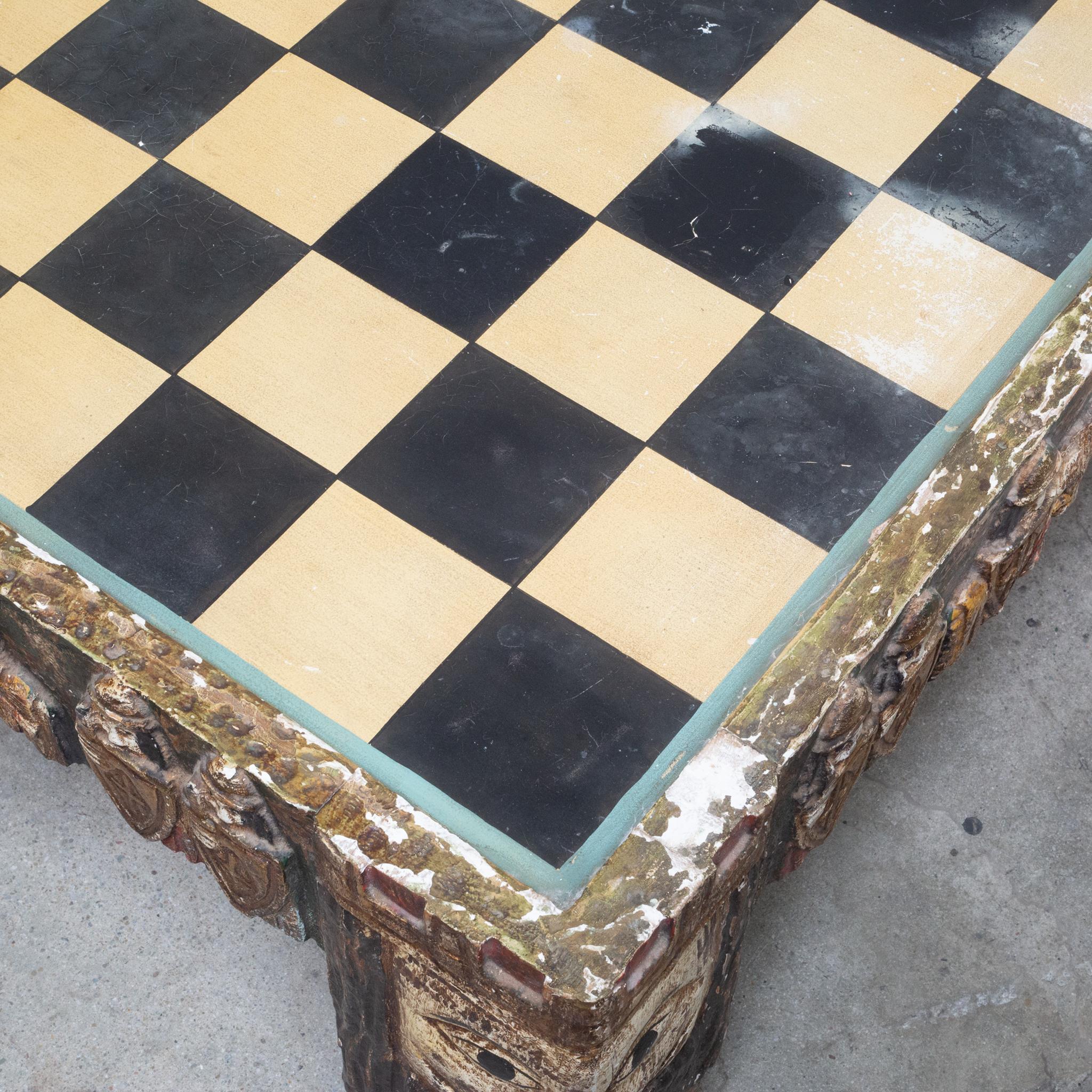Mid-Century Italian Coffee Table Chess Set and Chairs, c.1950s 9