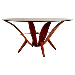 Italienischer Couchtisch aus der Mitte des Jahrhunderts mit Messingdetails, Gio Ponti, 1960er Jahre