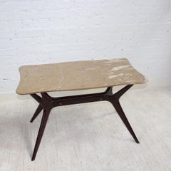 Table basse italienne du milieu du siècle avec plateau en marbre, 'circa 1950'