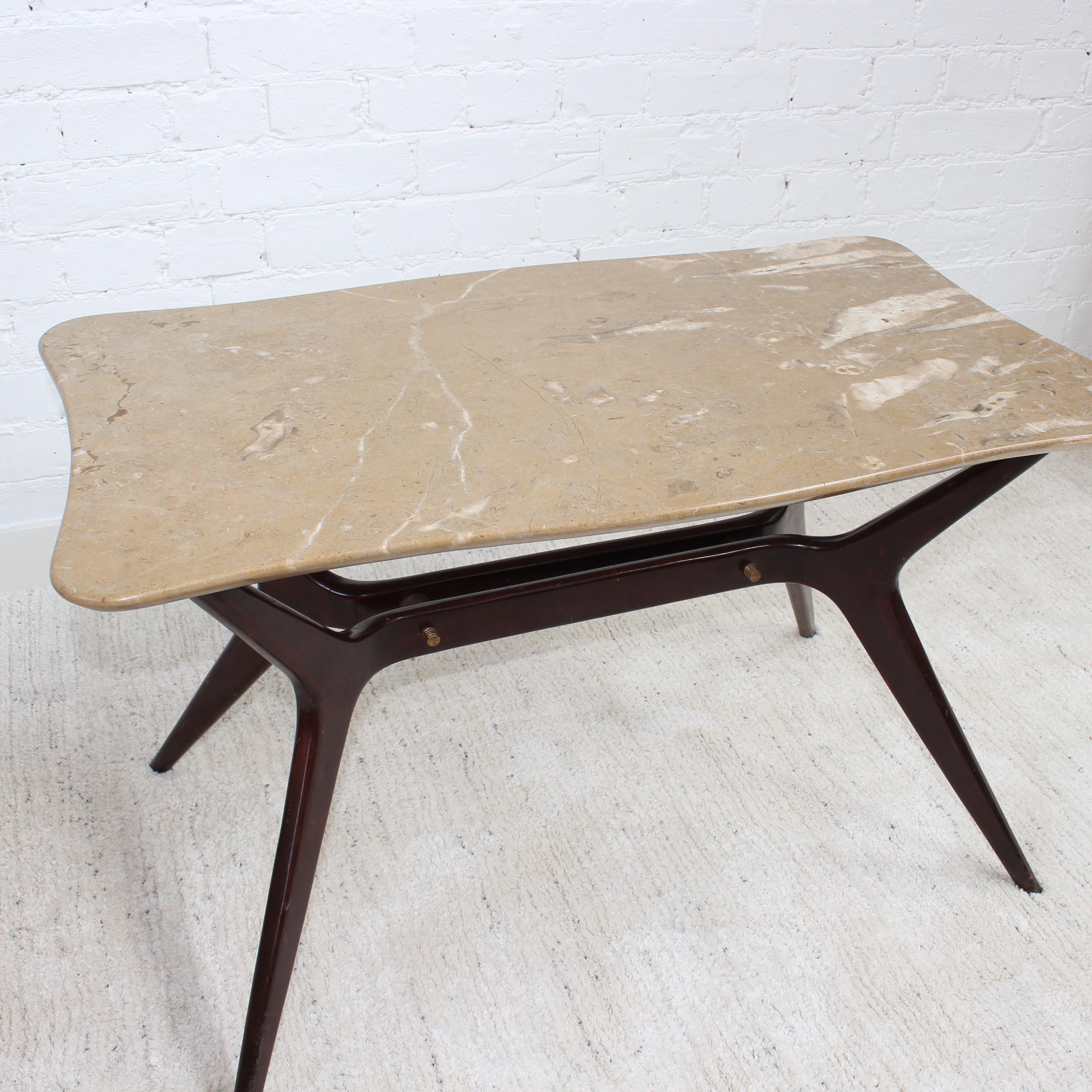 Mid-Century Modern Mid-Century Italian Coffee Table with Marble Top, 'circa 1950s' For Sale