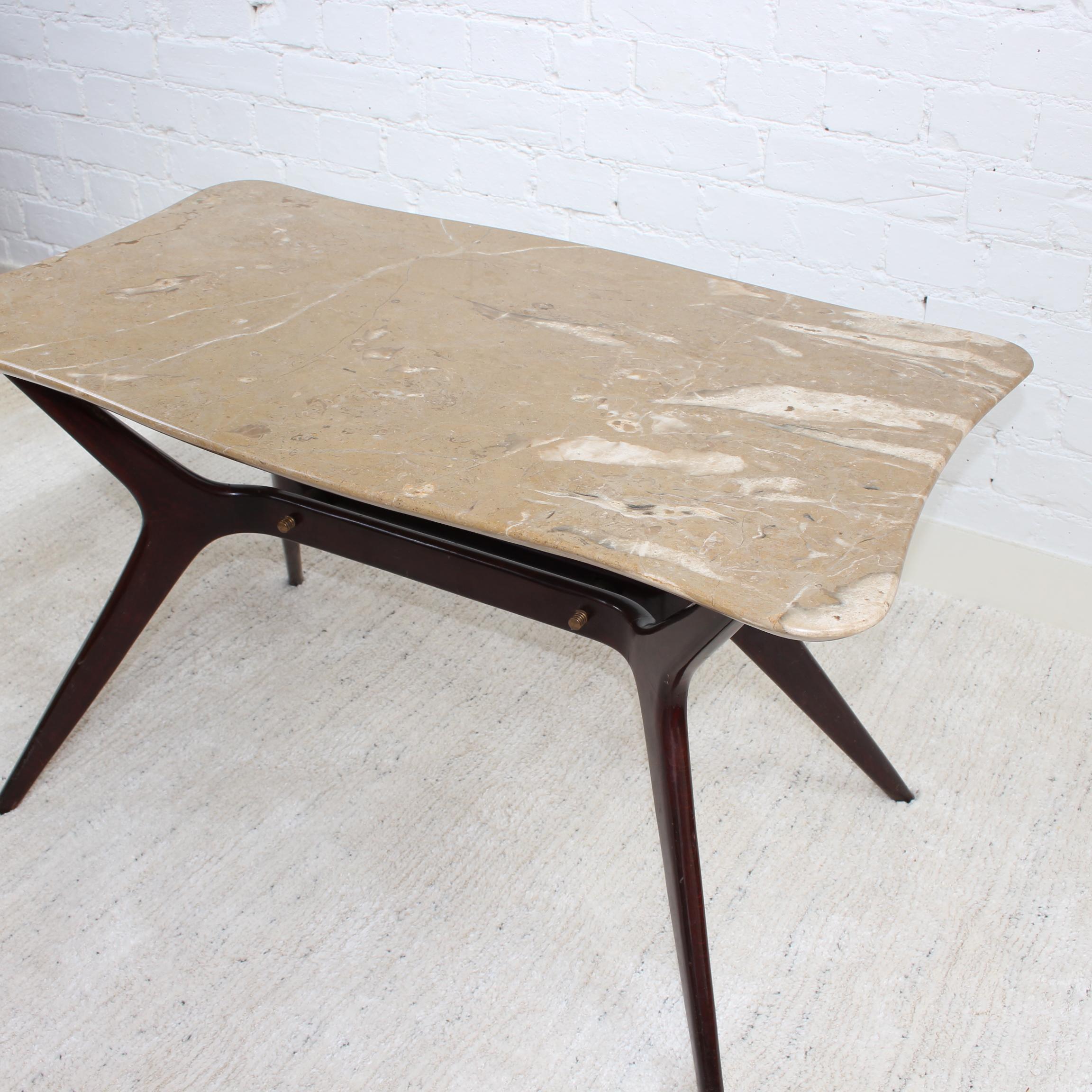 Mid-Century Italian Coffee Table with Marble Top, 'circa 1950s' In Good Condition For Sale In London, GB