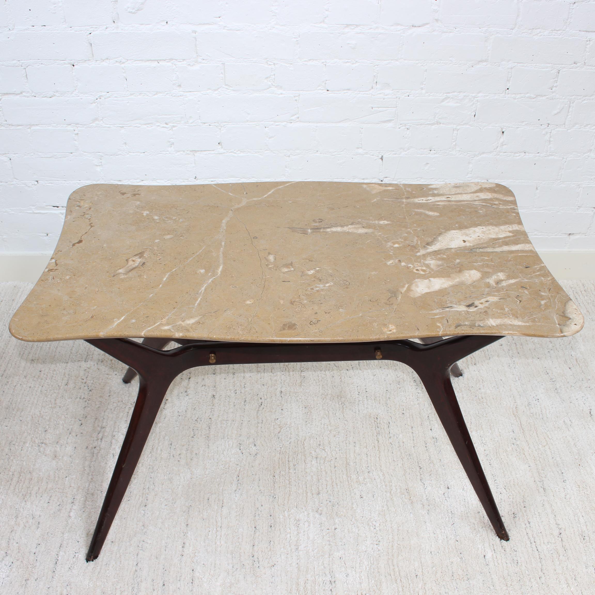Mid-Century Italian Coffee Table with Marble Top, 'circa 1950s' For Sale 1