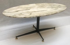 Midcentury Italian Coffee Table with Marble Top