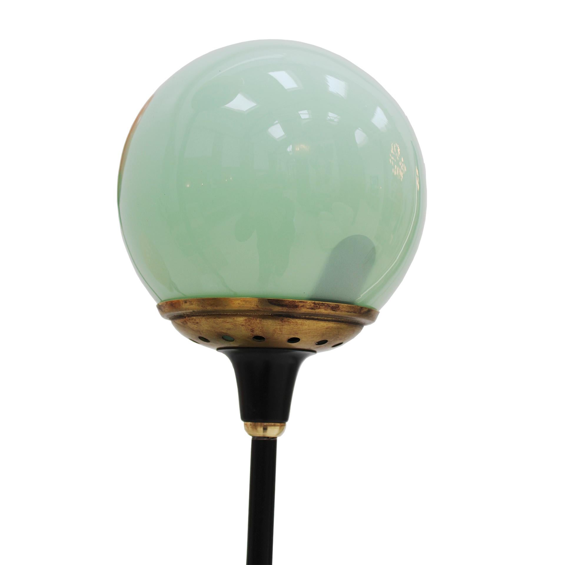 Brass Mid-Century Italian Coloured Shades Floor Lamp, Designed by Stilnovo, 1950s