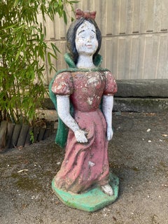 Mid-Century Italian Concrete "Biancaneve" of Snow White and the Seven Dwarfs